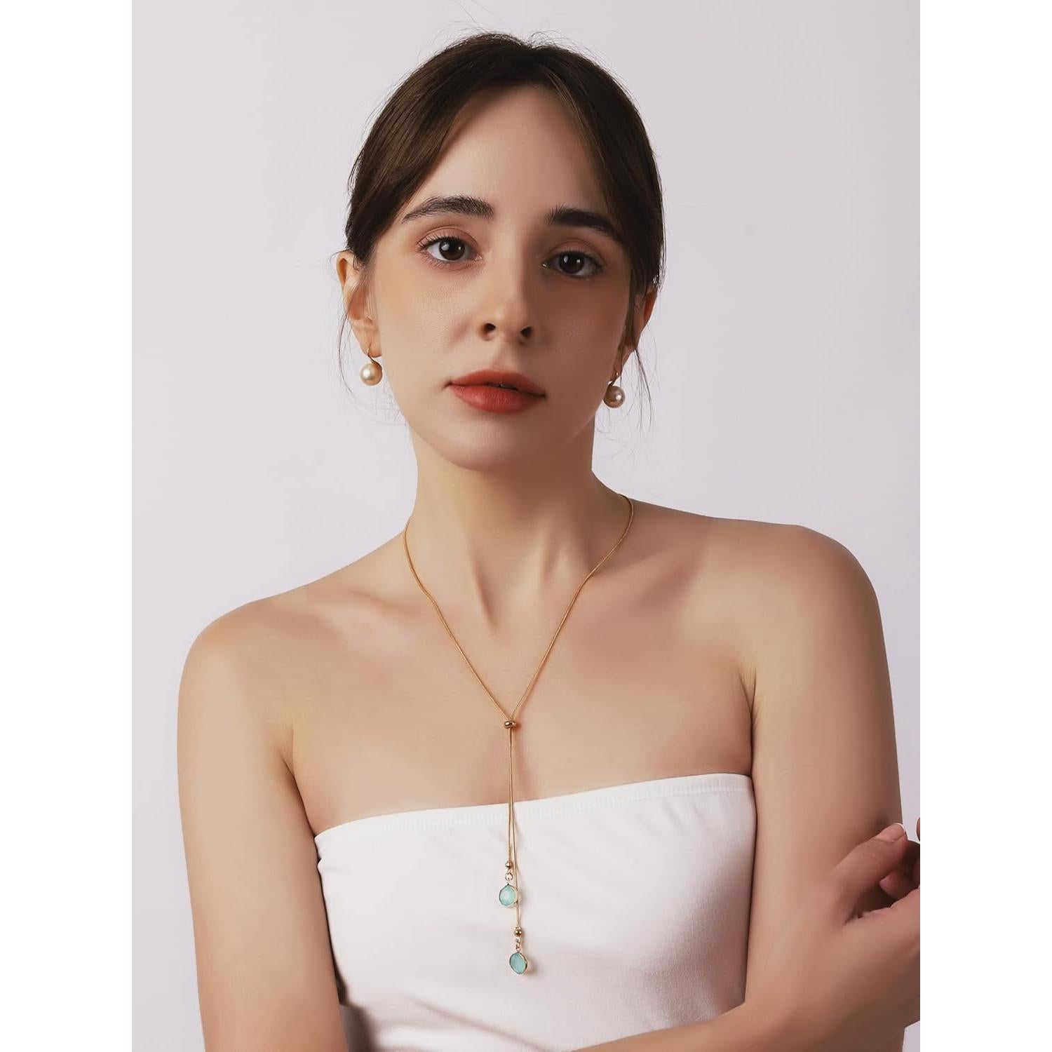 Collar Y con encanto de serpiente dorada MINACHI para mujeres