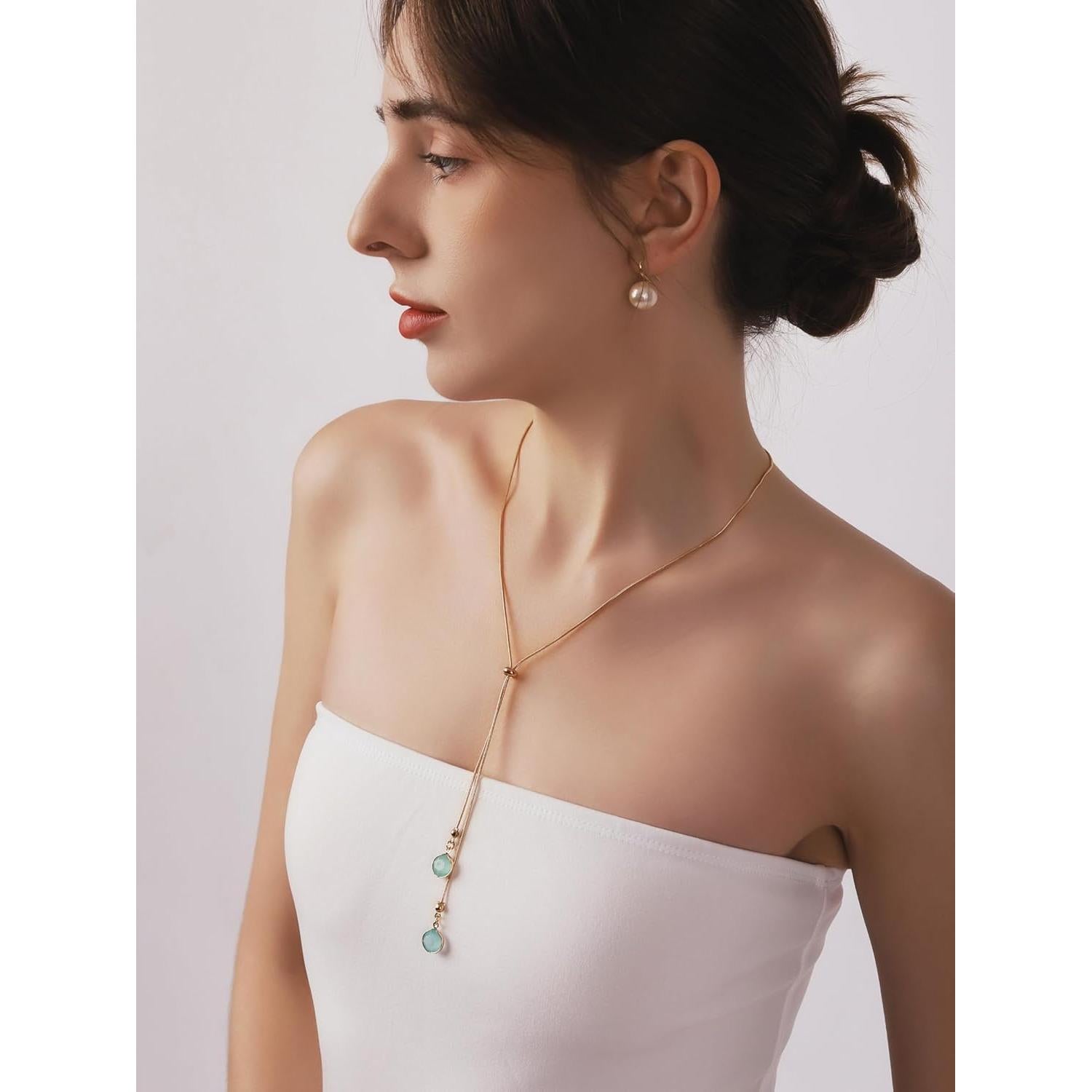 Collar Y con encanto de serpiente dorada MINACHI para mujeres