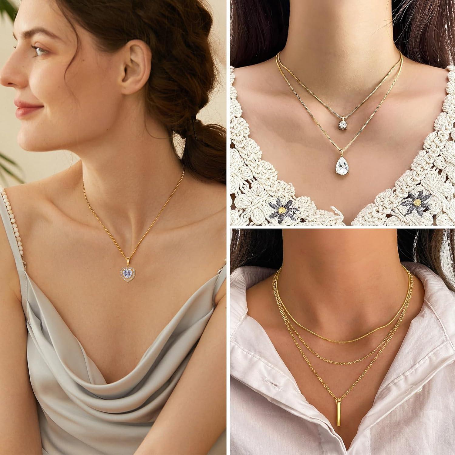 Conjunto de Joyería Baño de Oro IFKM para Mujeres - Collares, Pulseras, Anillos y Pendientes