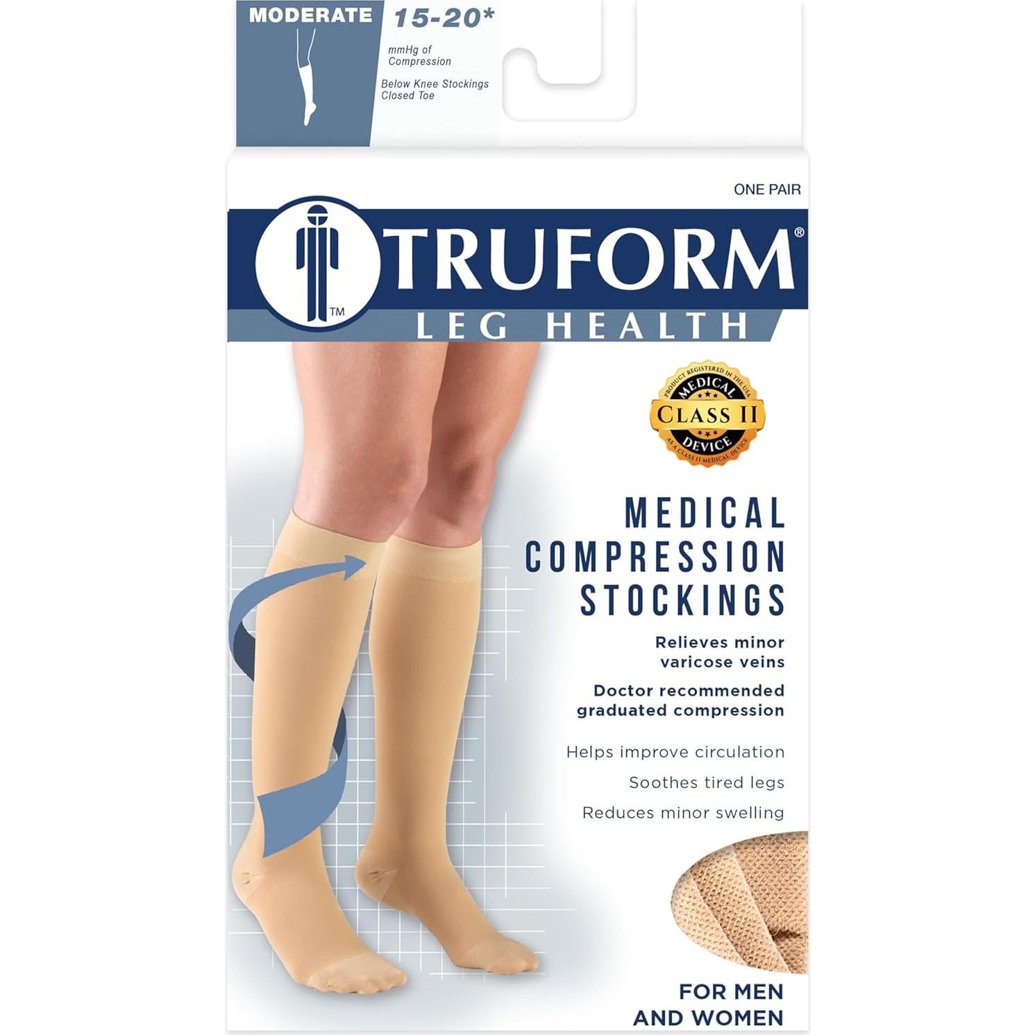 Medias de Compresión Truform 8875 Beige Grande 15-20 mmHg