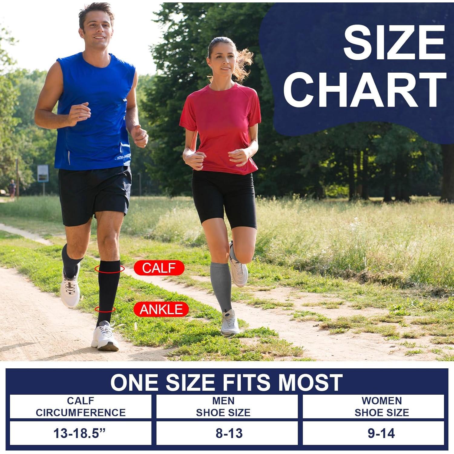 3 Pares de Calcetines de Compresión Antideslizantes 20-30 mmHg