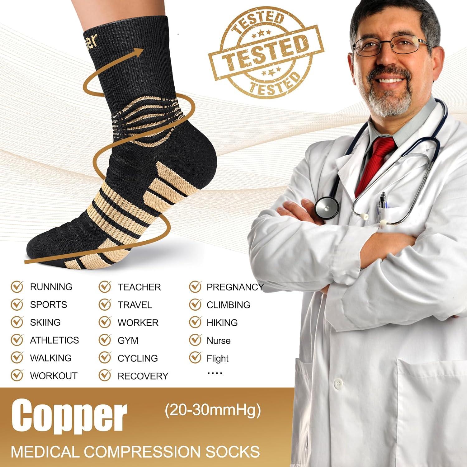 Calcetines de Compresión de Cobre NEENCA para Alivio del Dolor