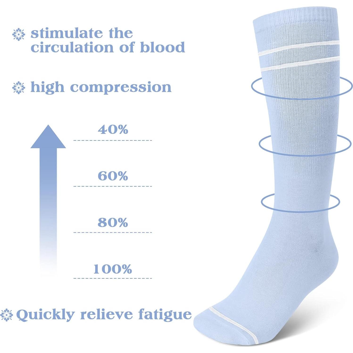 Yaomiao Medias de Compresión Maternidad 20-30 mmHg 6 Pares