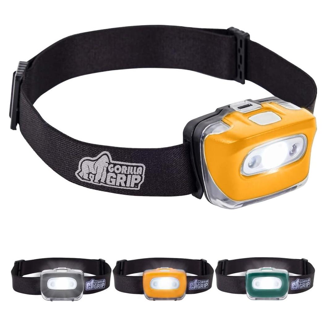 Lámpara Frontal LED Gorilla Grip 226 Lúmenes 7 Modos Naranja