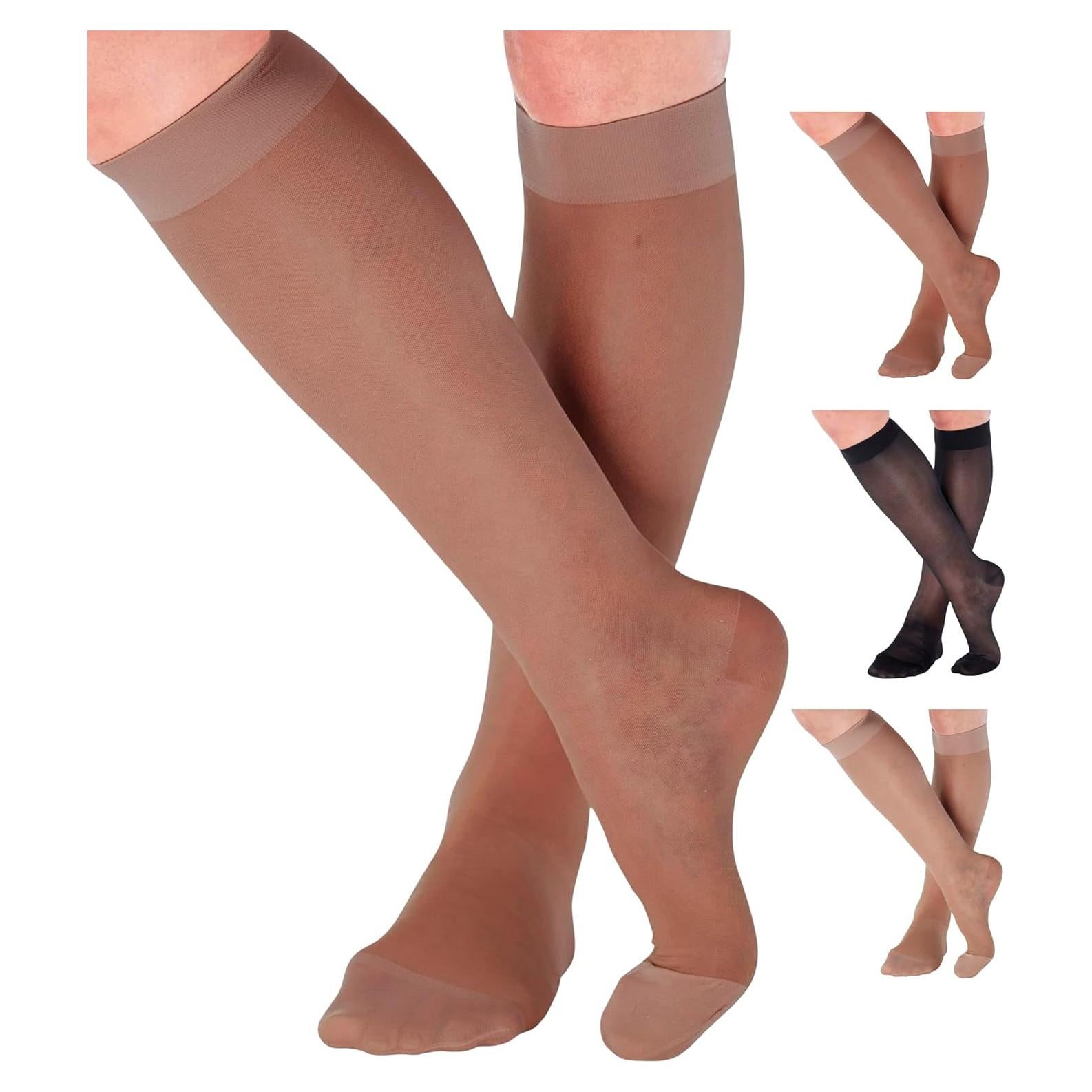Medias de Compresión Transparentes SOPORTE ABSOLUTO 20-30mmHg Beige Pequeño