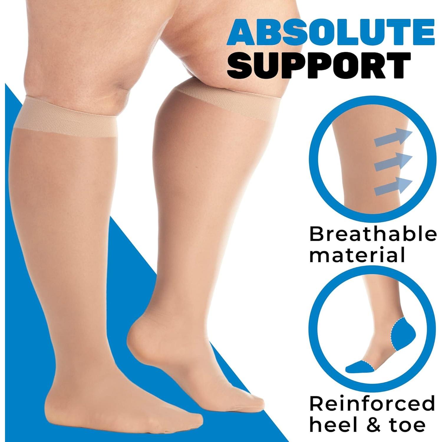 Medias de Compresión Transparentes SOPORTE ABSOLUTO 20-30mmHg Beige Pequeño