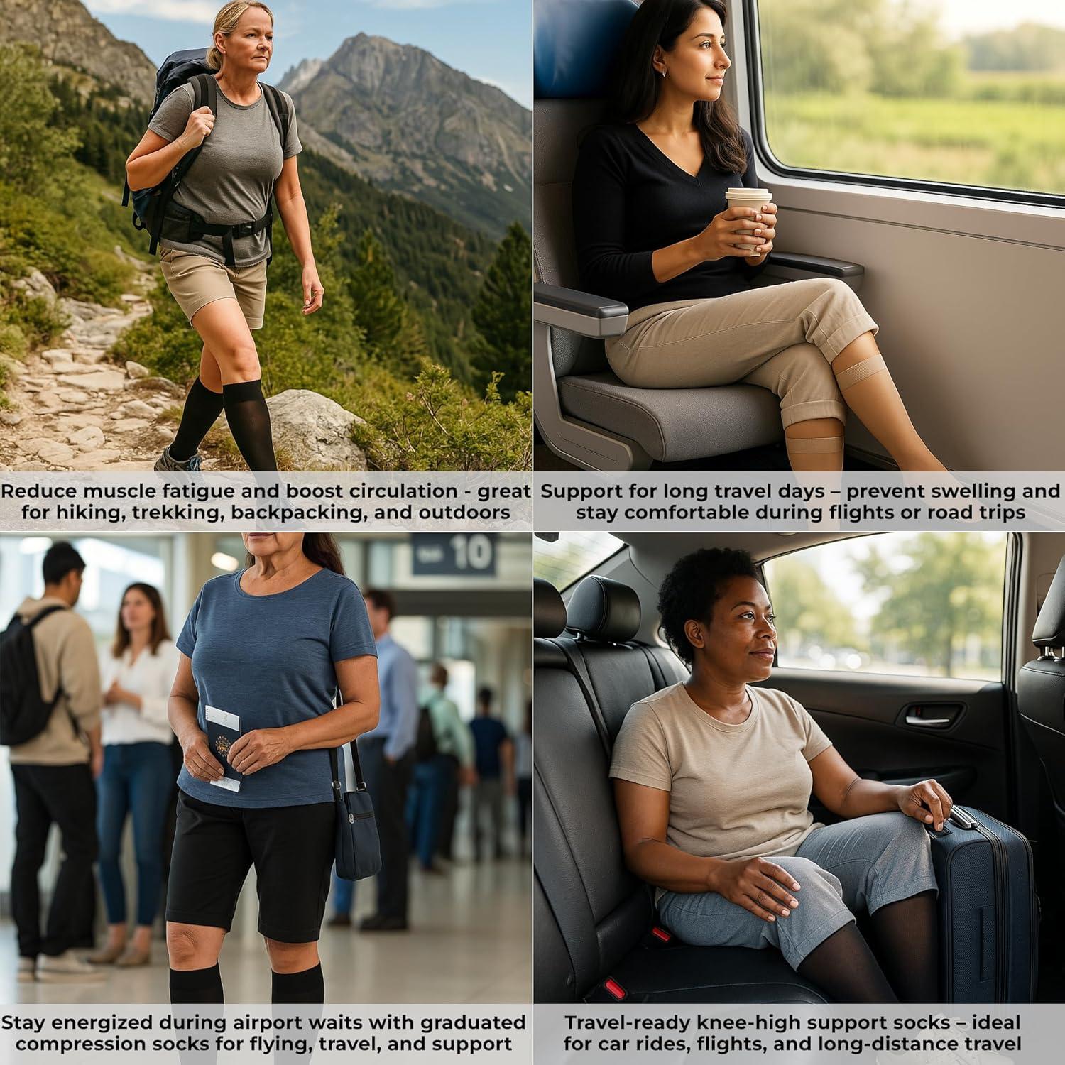 Medias de Compresión Transparentes SOPORTE ABSOLUTO 20-30mmHg Beige Pequeño