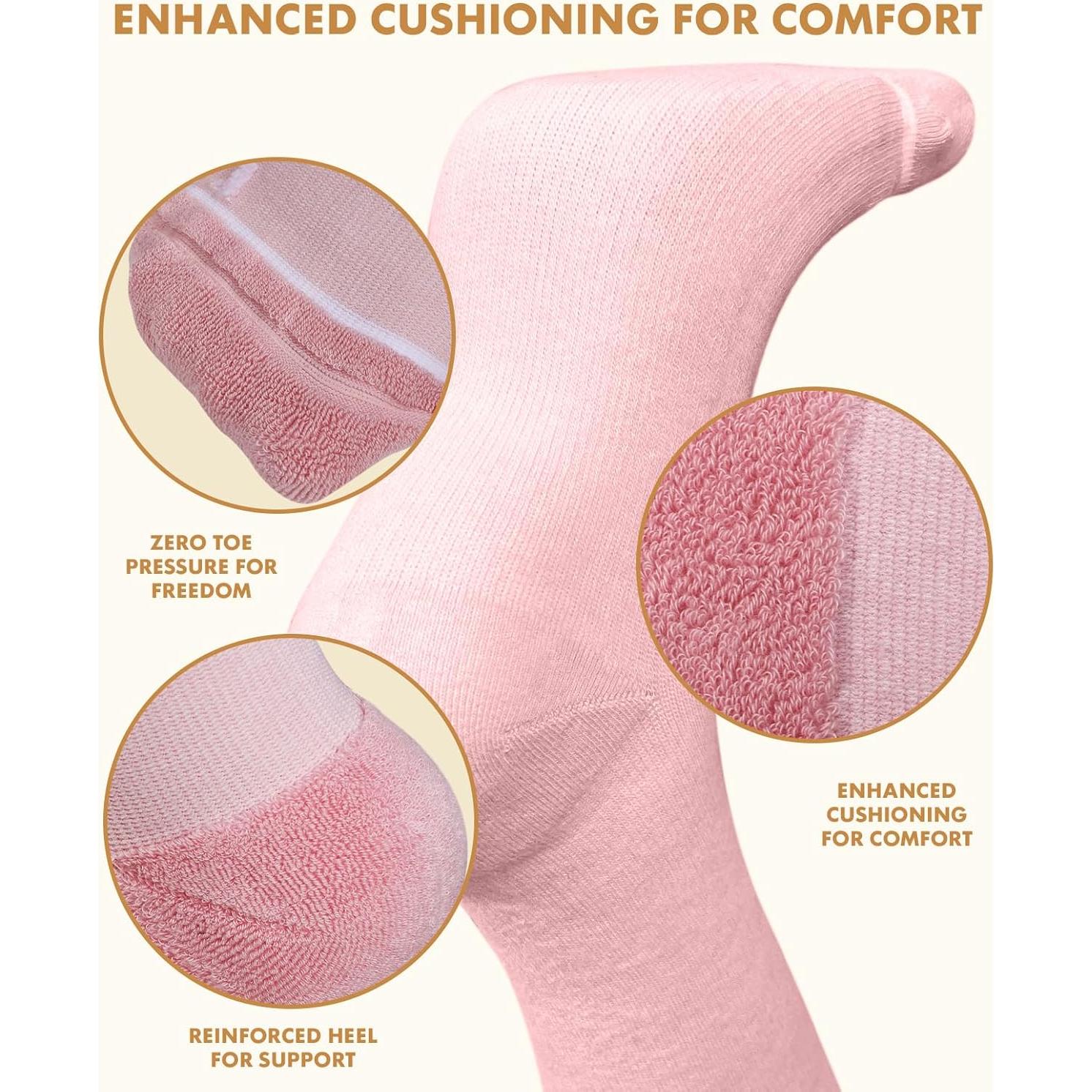 Calcetines de Compresión de Algodón Lalapapa 15-20 mmHg Rosa