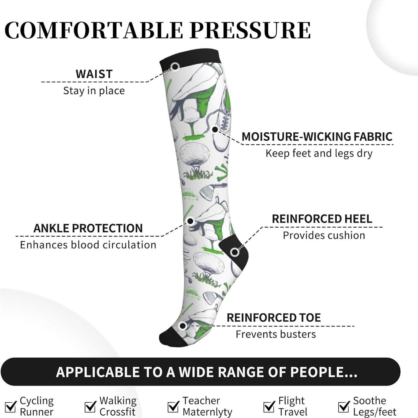 Calcetines de Compresión Unisex Aipoase Hasta la Rodilla 50cm