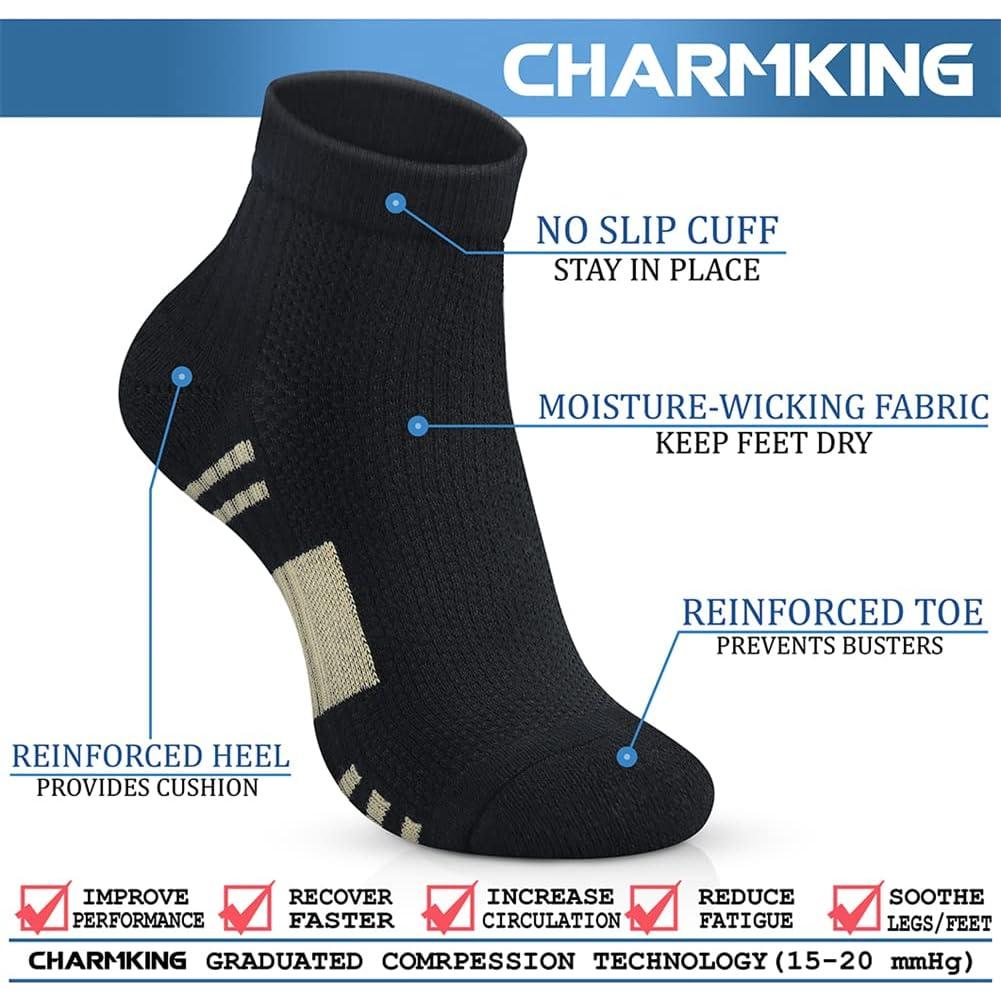 Medias de Compresión Charmking 15-20 mmHg Unisex 6 Pares