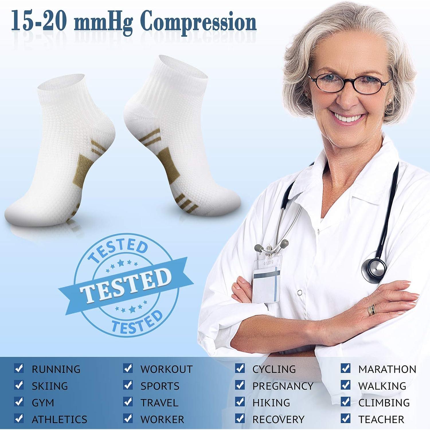 Medias de Compresión Charmking 15-20 mmHg Unisex 6 Pares