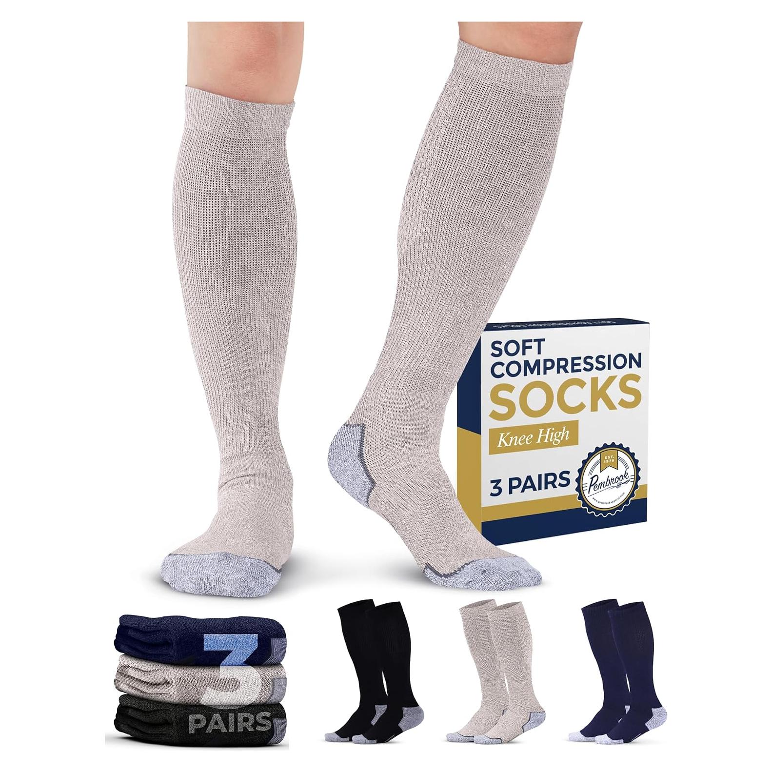 Calcetines de Compresión Pembrook para Hombres - 3 Pares 8-15 mmHg