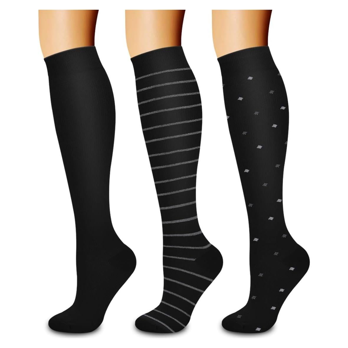 Calcetines de Compresión COOLOVER para Hombres y Mujeres - 3 Pares