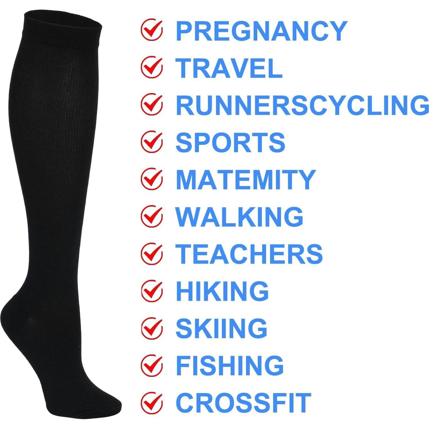 Calcetines de Compresión Doble Pareja 3 Pares para Deportes