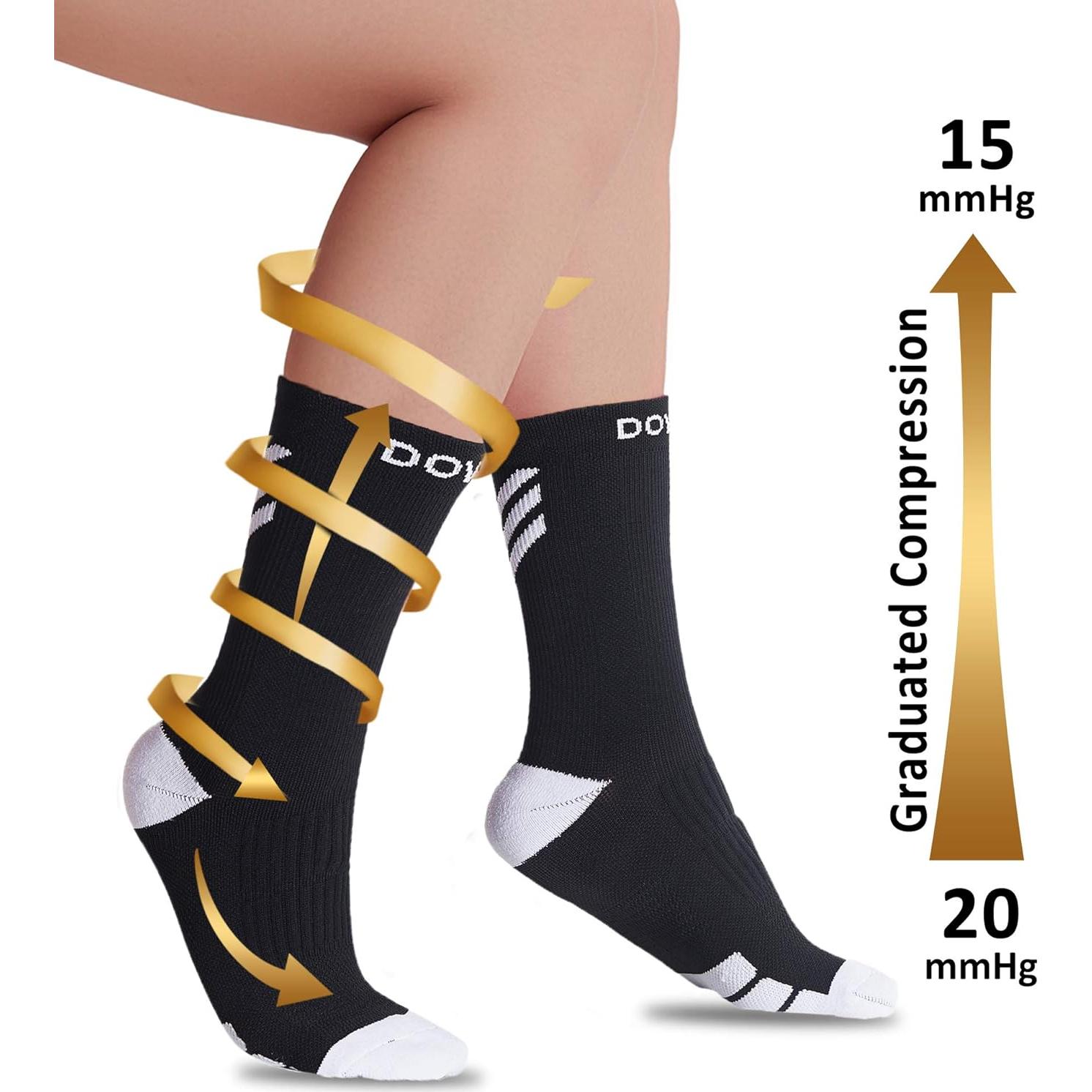 Calcetines de Compresión DOVAVA Dri-tech 4 Pares Negro