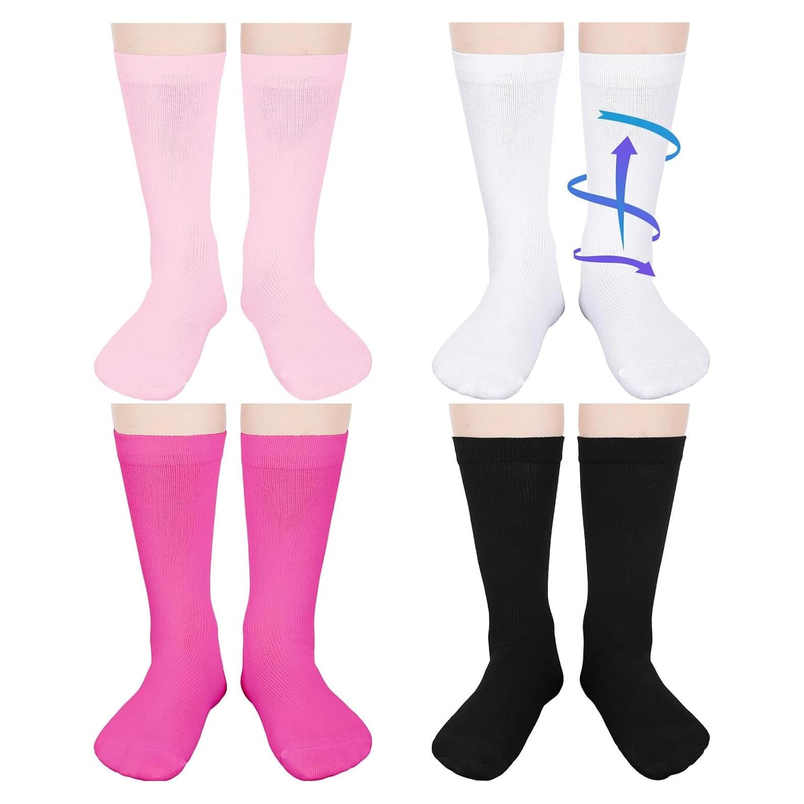 4 Pares de Calcetines de Compresión Niños 15-20 mmHg Multicolor