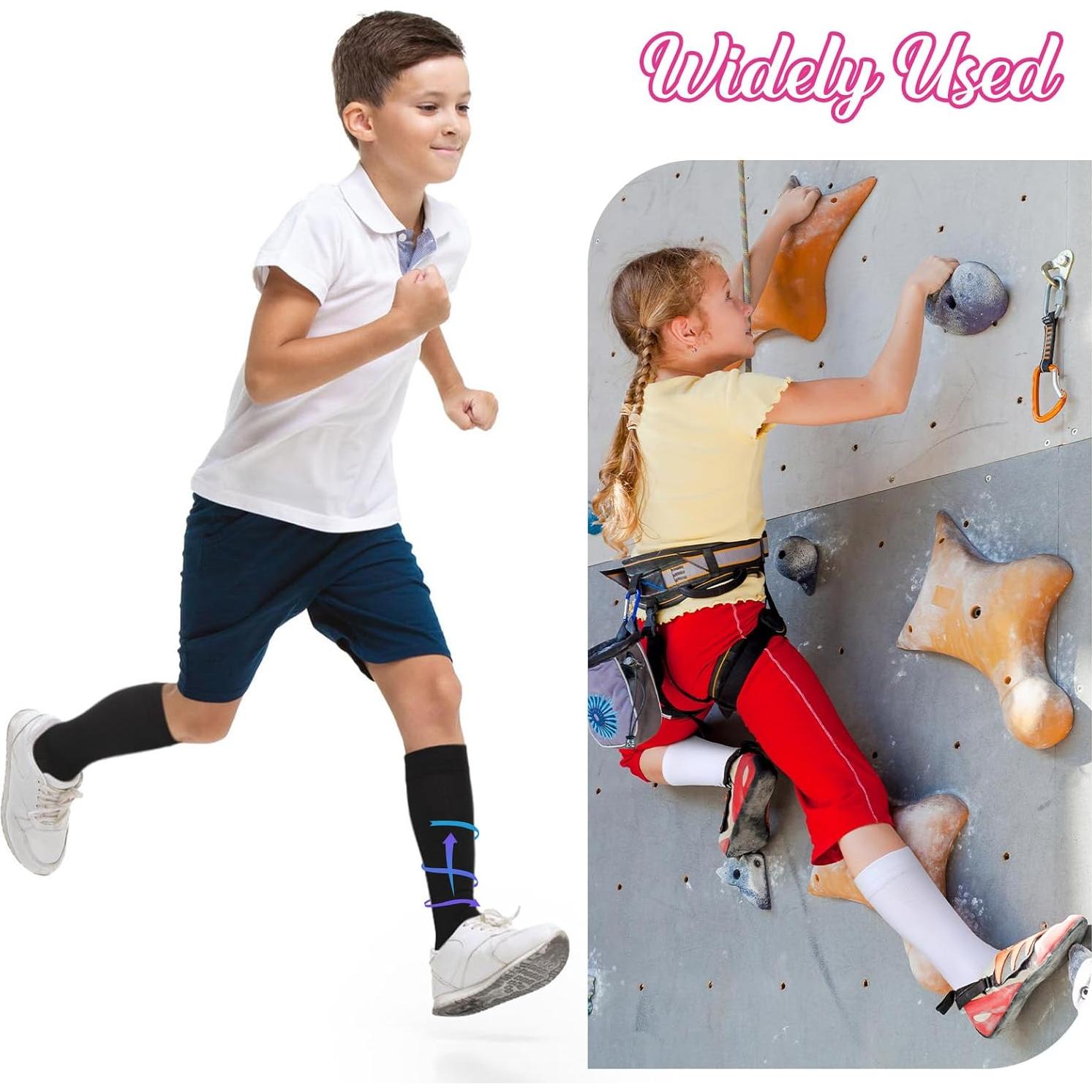 4 Pares de Calcetines de Compresión Niños 15-20 mmHg Multicolor