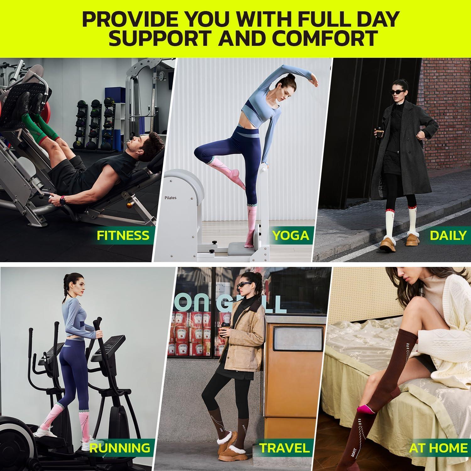 Calcetines de Compresión aoFIT para Mujeres 15-20 mmHg Rosa