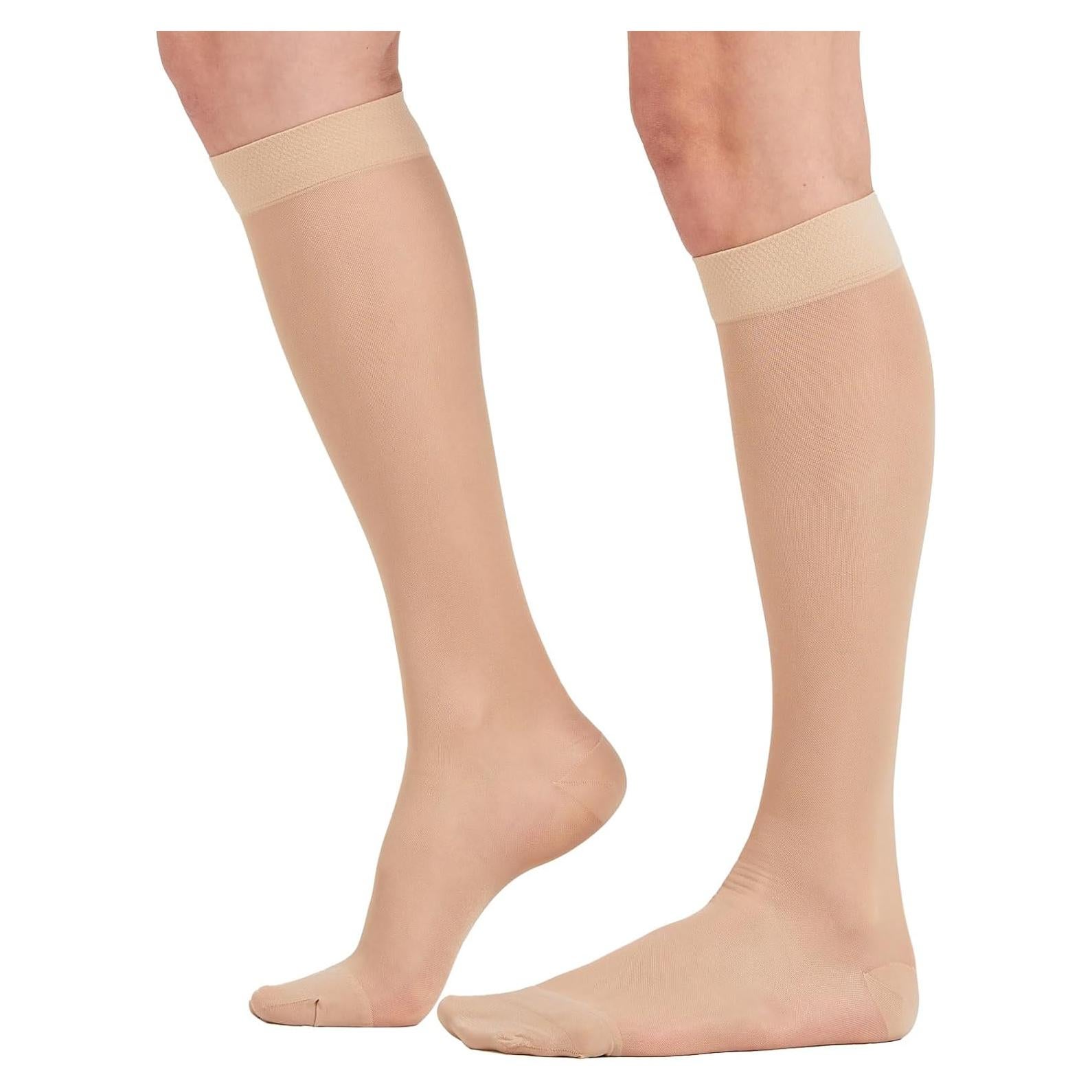 Medias de Compresión Transparentes BSERA 15-20 mmHg X-Grande Beige