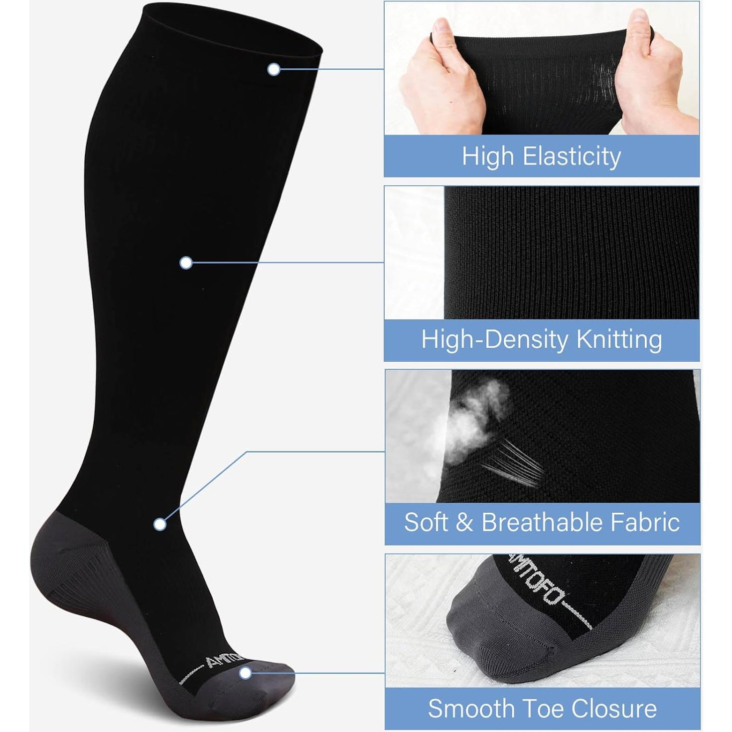 Calcetines de Compresión Talla Grande CaiDieNu para Pantorrillas Anchas