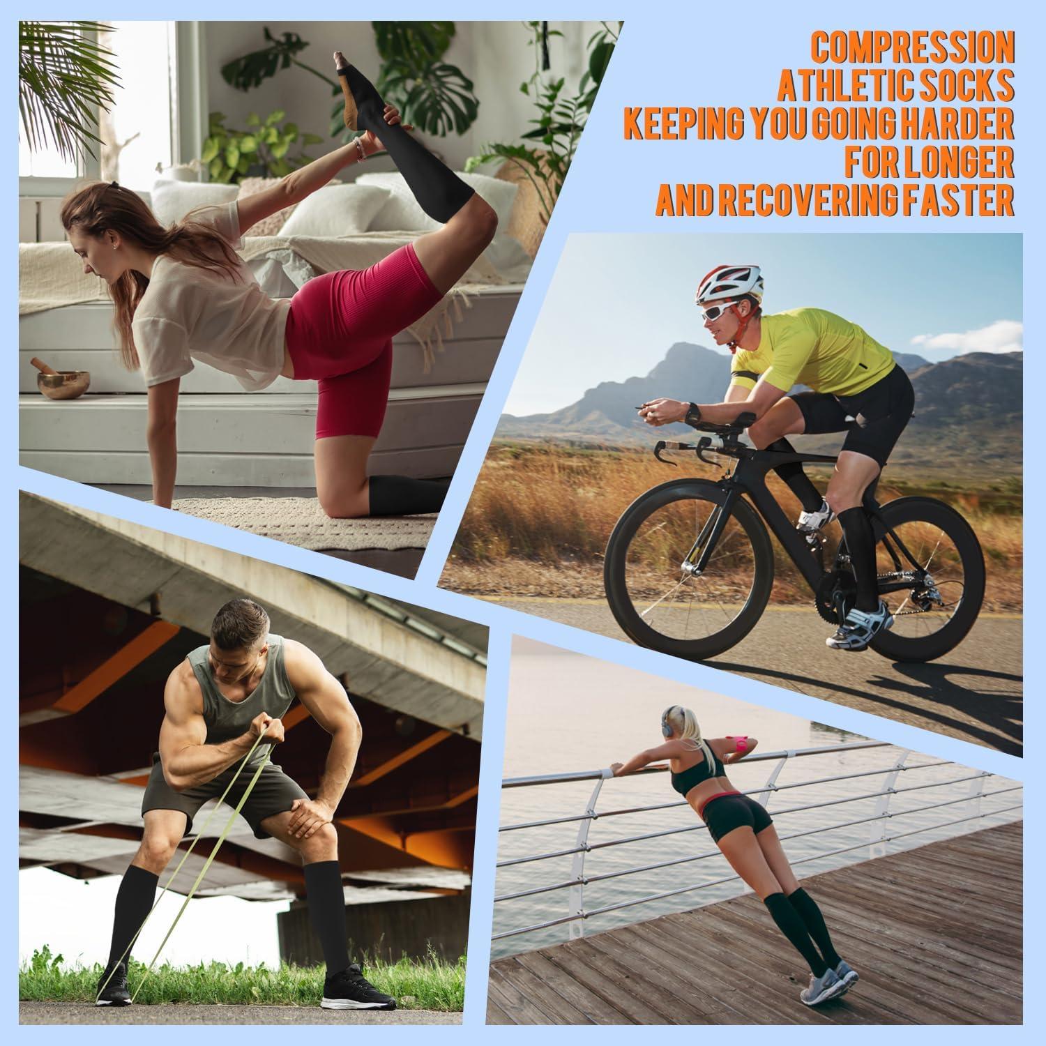 Calcetines de Compresión de Cobre Sooverki Talla Grande Negro 15-20mmHg