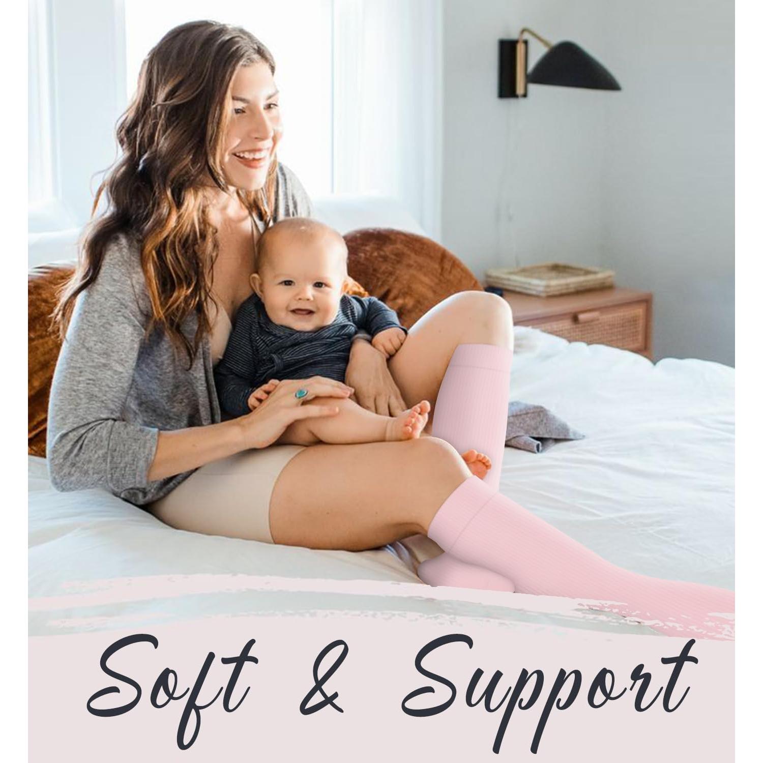 Calcetines de Compresión COOLOVER 4 Pares Unisex - Soporte para Correr y Viajes