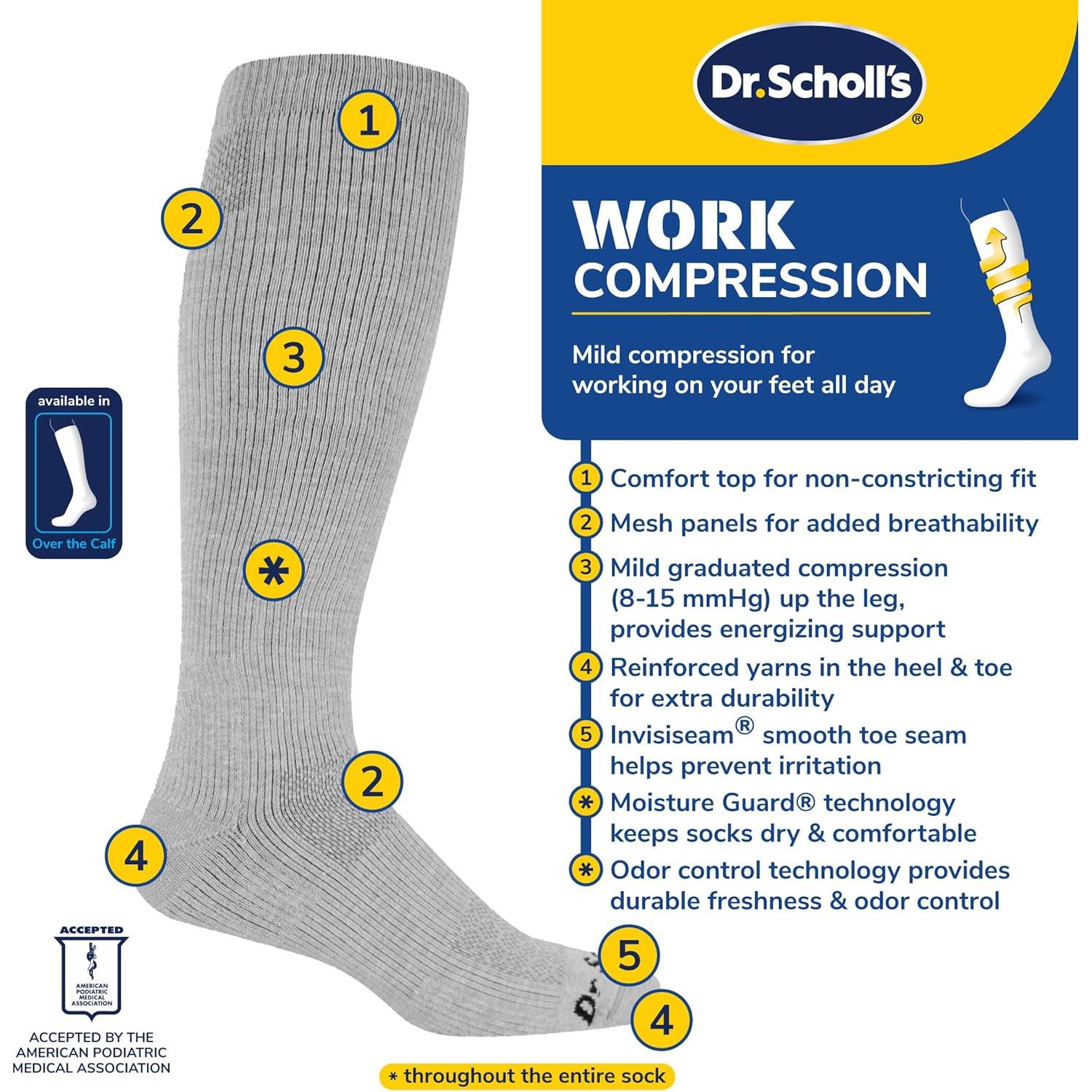 Calcetines de Compresión Dr. Scholl's para Hombre - 3 Pares Negros
