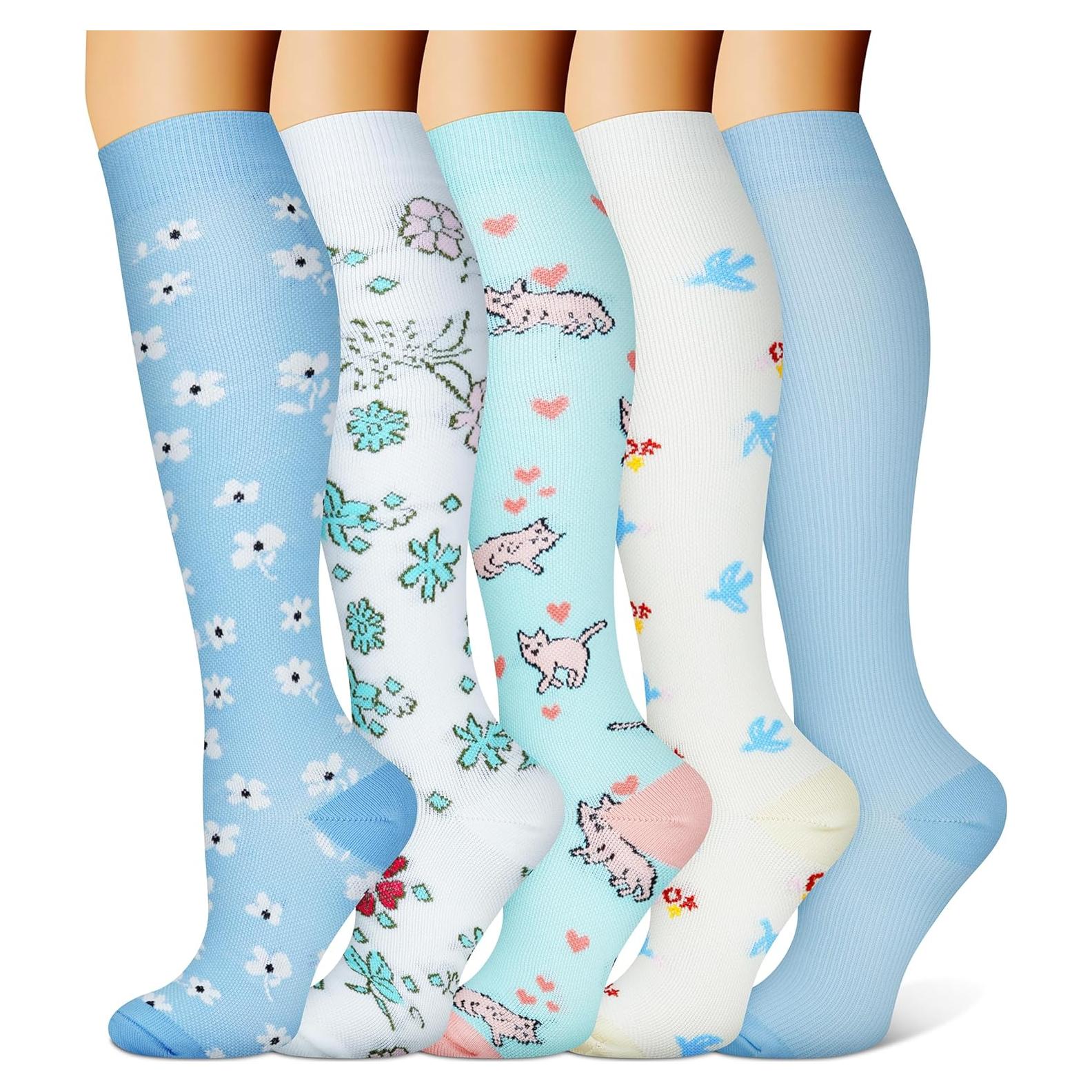 Calcetines de Compresión de Cobre FEYHAY 15-20 mmHg (5 Pares)