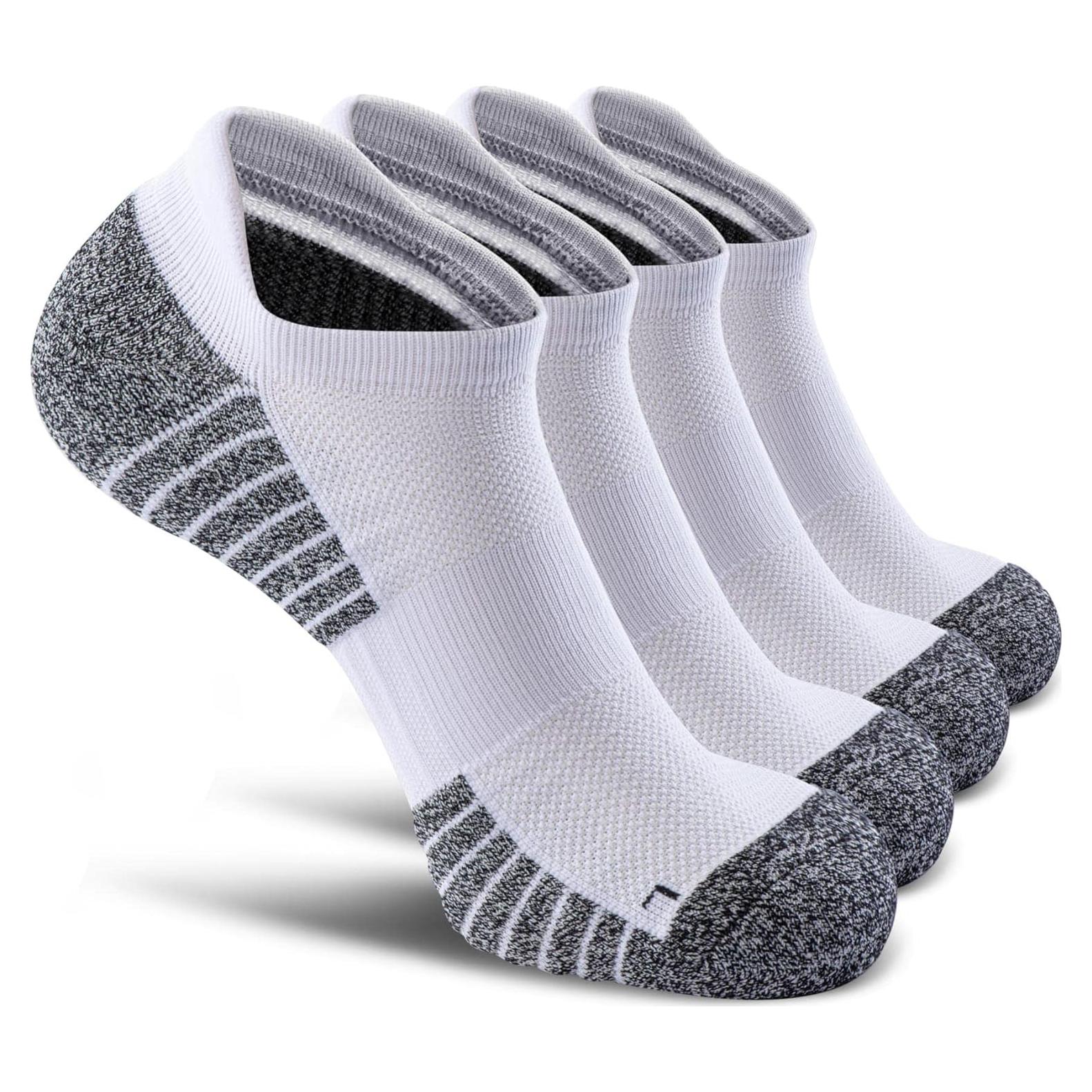 Calcetines de Compresión No Show SITOISBE 4 Paquetes Blanco