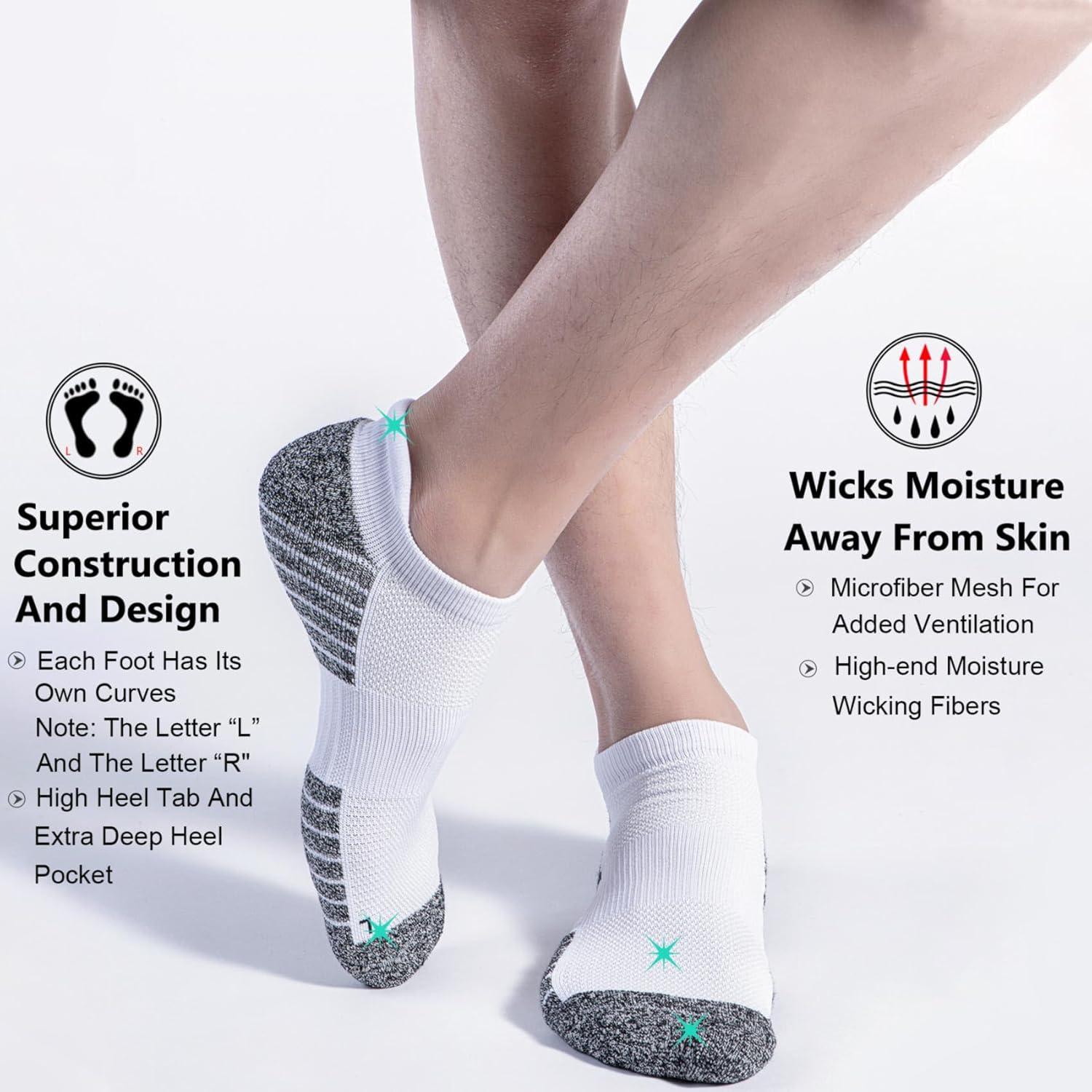 Calcetines de Compresión No Show SITOISBE 4 Paquetes Blanco