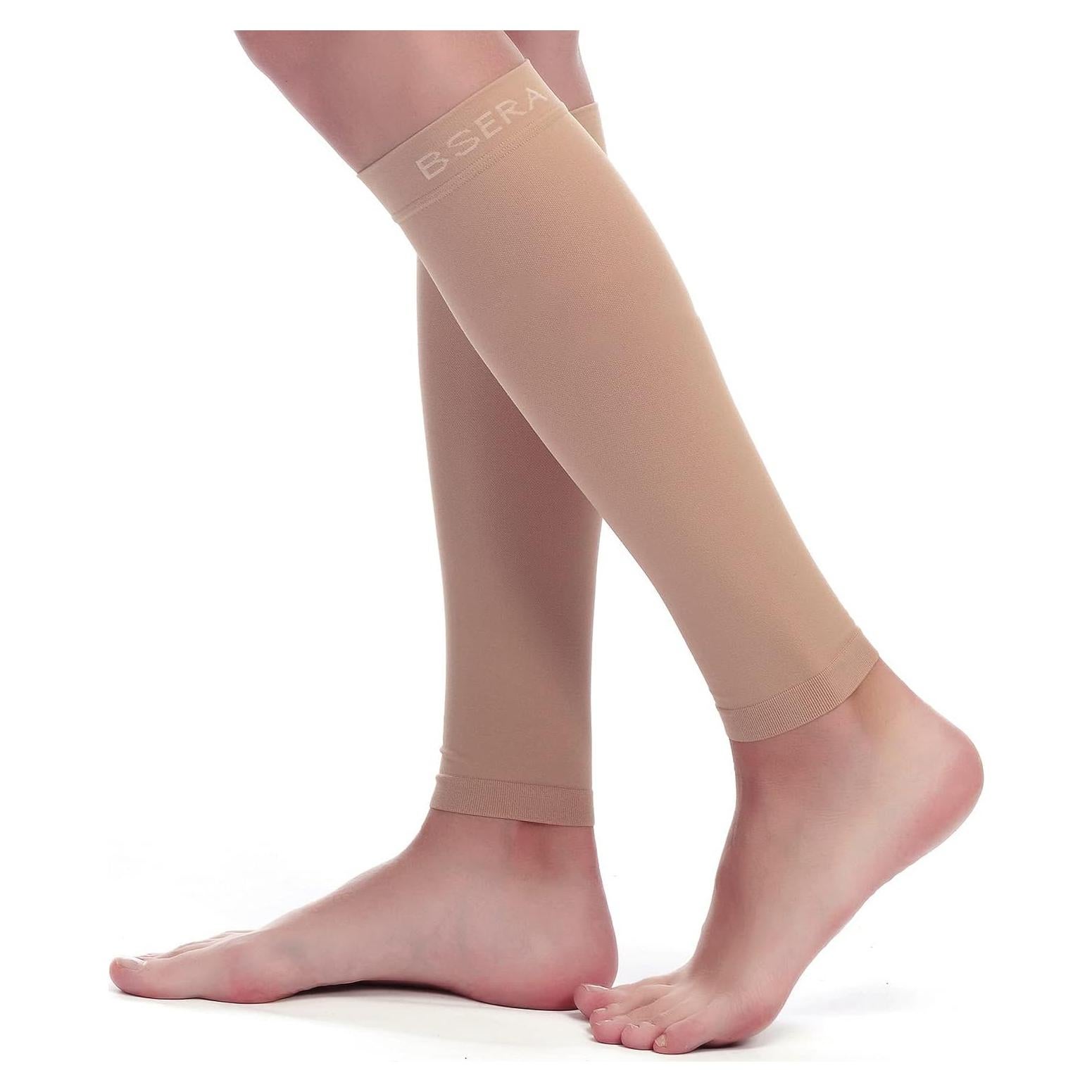 Mangas de Compresión para Pantorrillas BSERA 20-30 mmHg 2 Pares