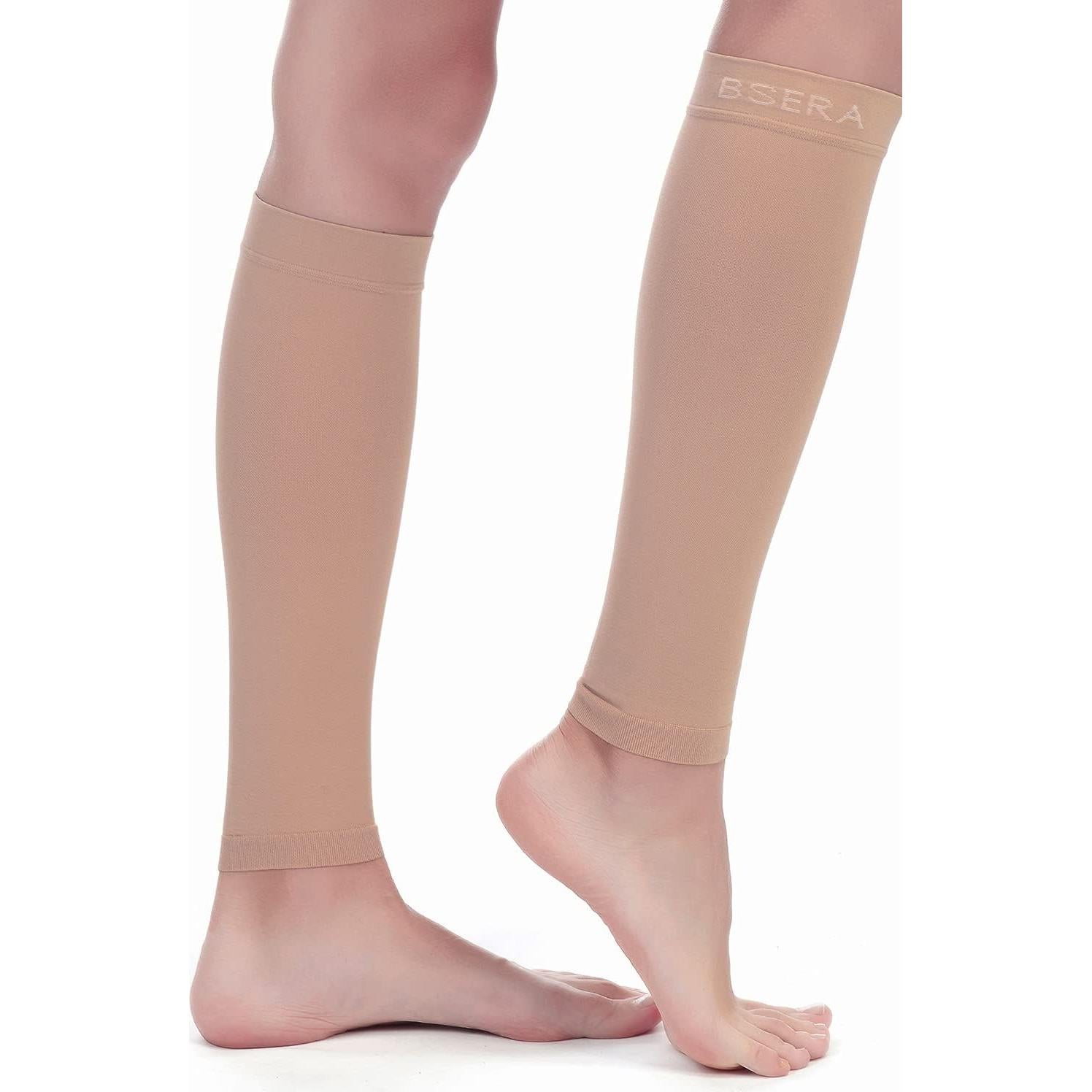 Mangas de Compresión para Pantorrillas BSERA 20-30 mmHg 2 Pares