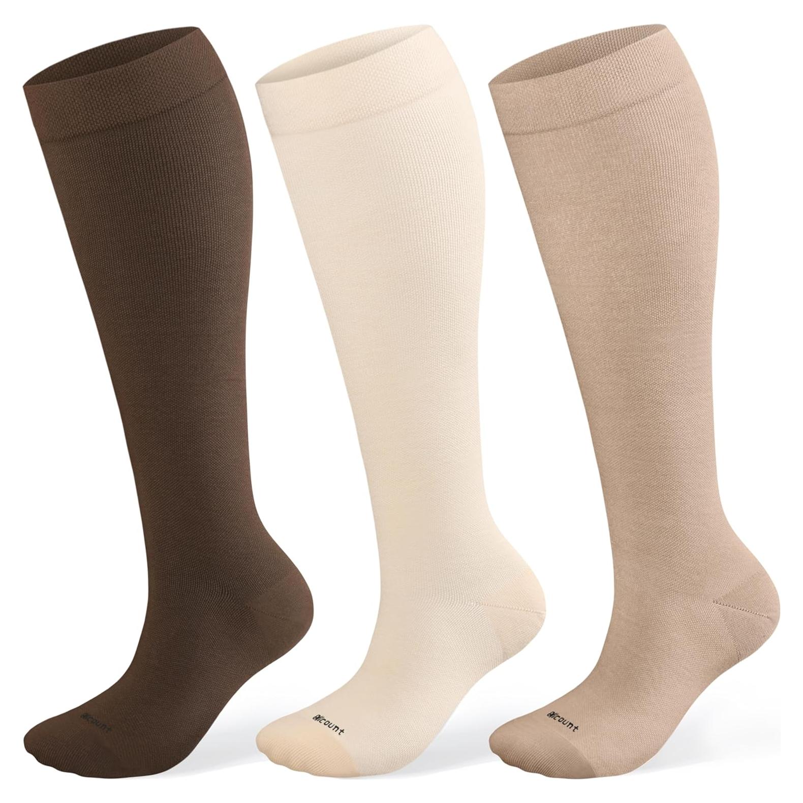 Calcetines de Compresión Blicount 15-20mmHg Algodón 3 Pares