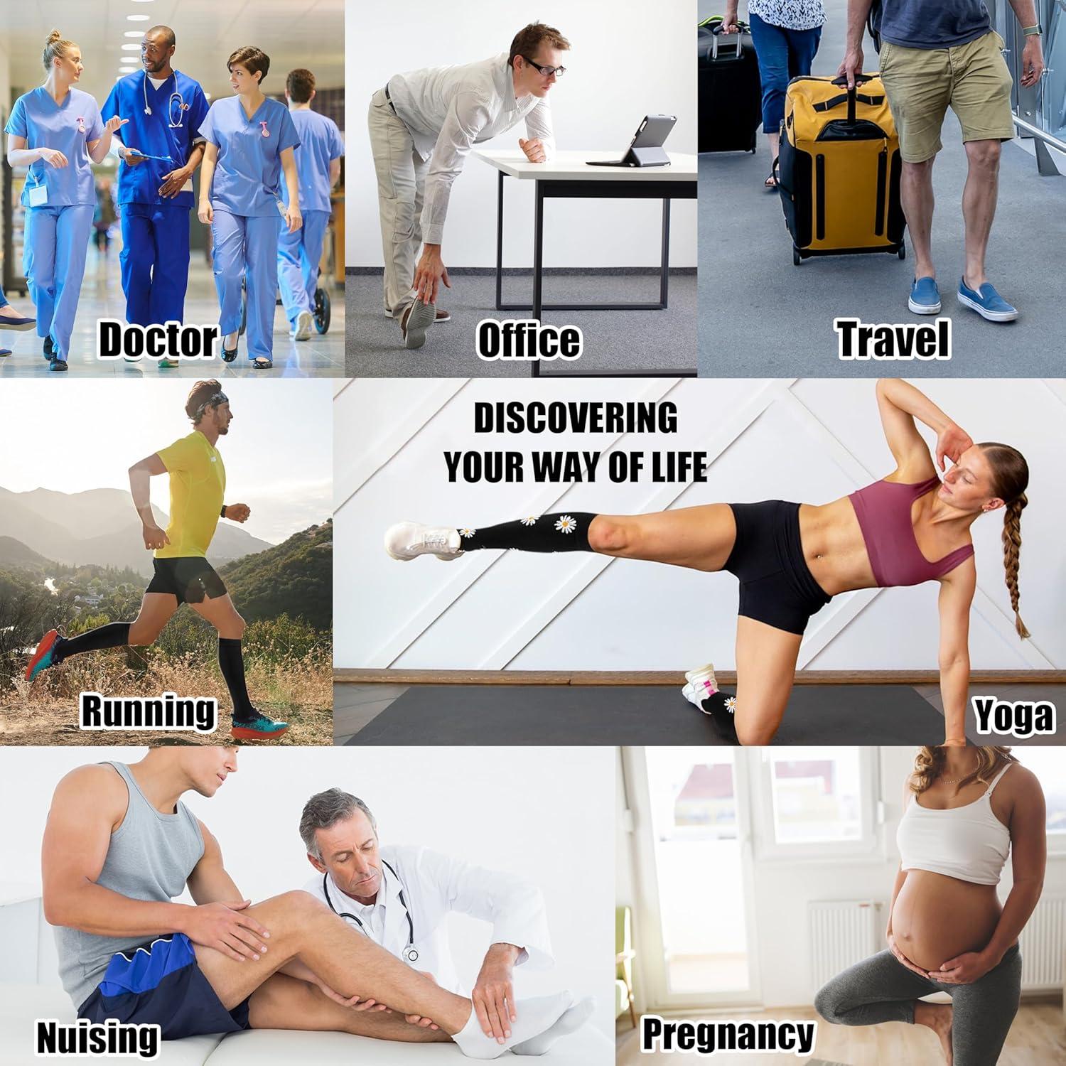 Calcetines de Compresión Blicount 15-20mmHg Algodón 3 Pares