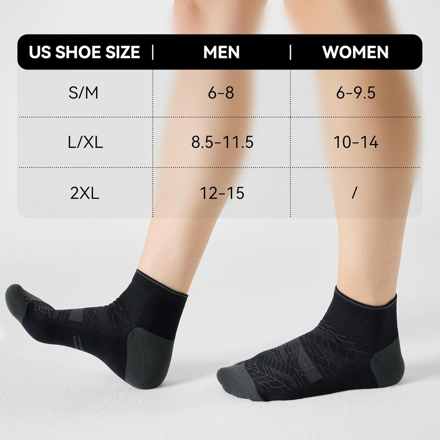 Calcetines de Compresión CS CELERSPORT para Tobillo - 5 Pares Negros