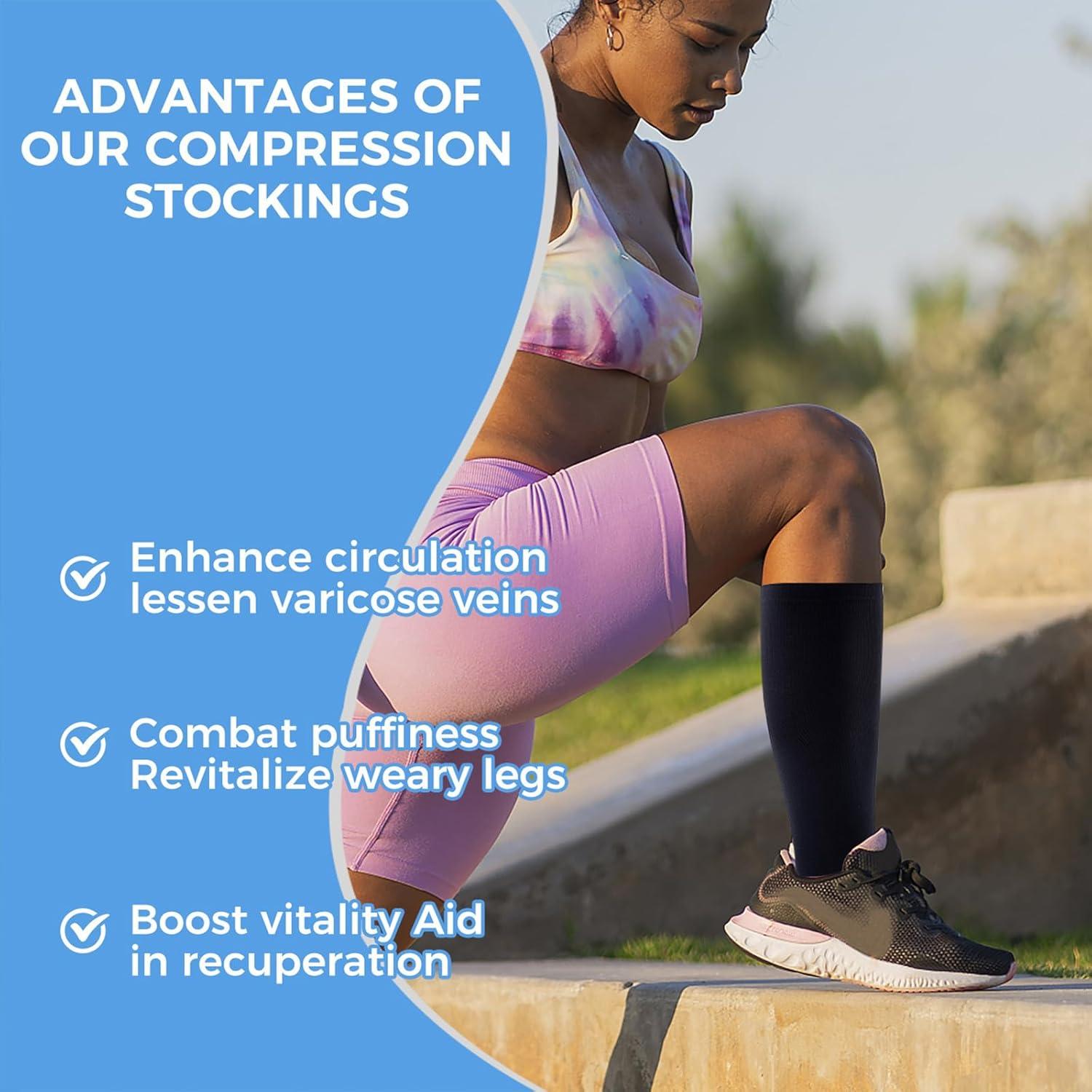 3 Pares de Calcetines de Compresión Punta Abierta 15-20 mmHg