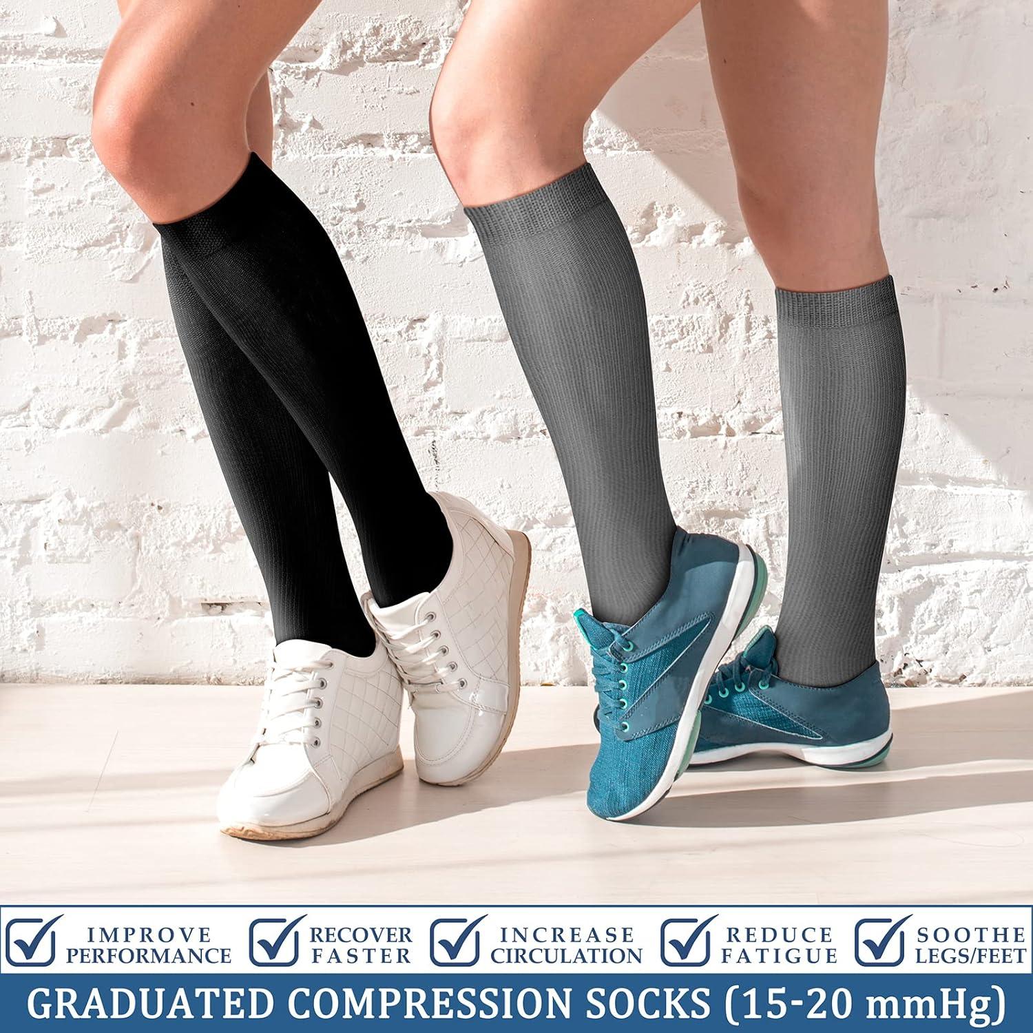 Calcetines de Compresión de Cobre FEYHAY - 3 Pares 15-20 mmHg