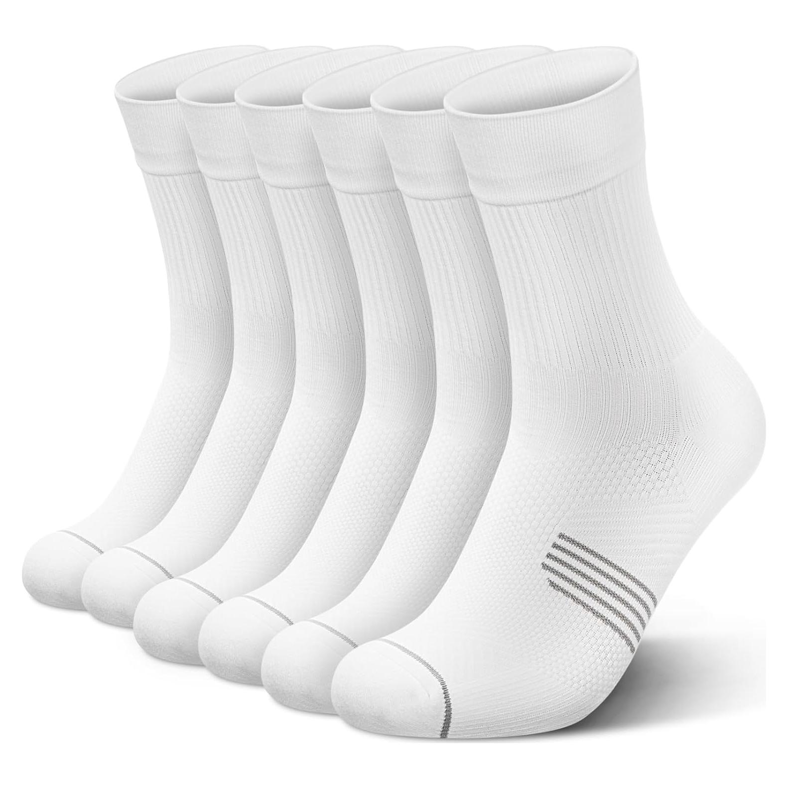 Calcetines de Compresión PAPLUS 3 Pares para Correr - Blanco
