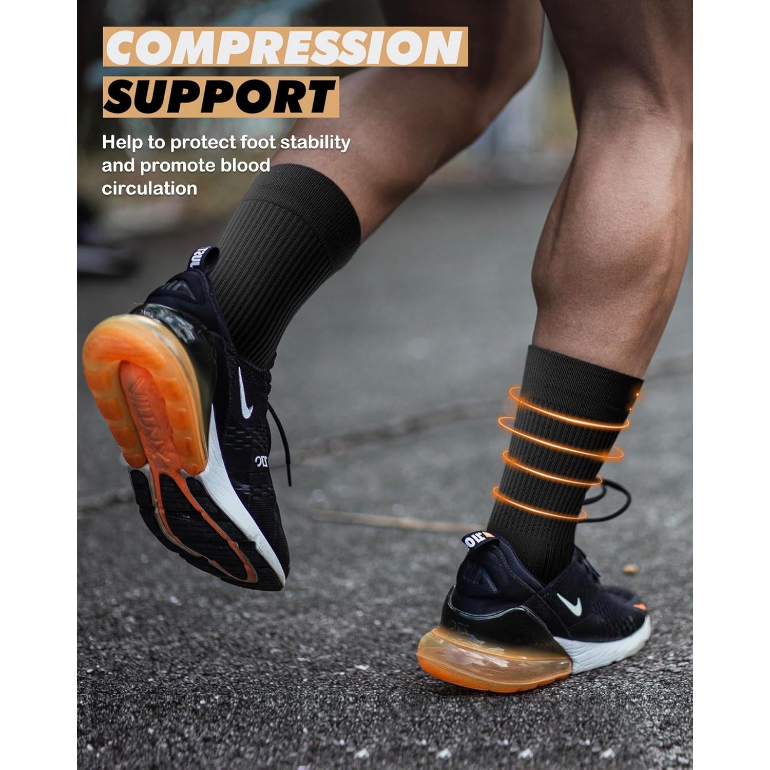 Calcetines de Compresión PAPLUS 3 Pares para Correr - Blanco