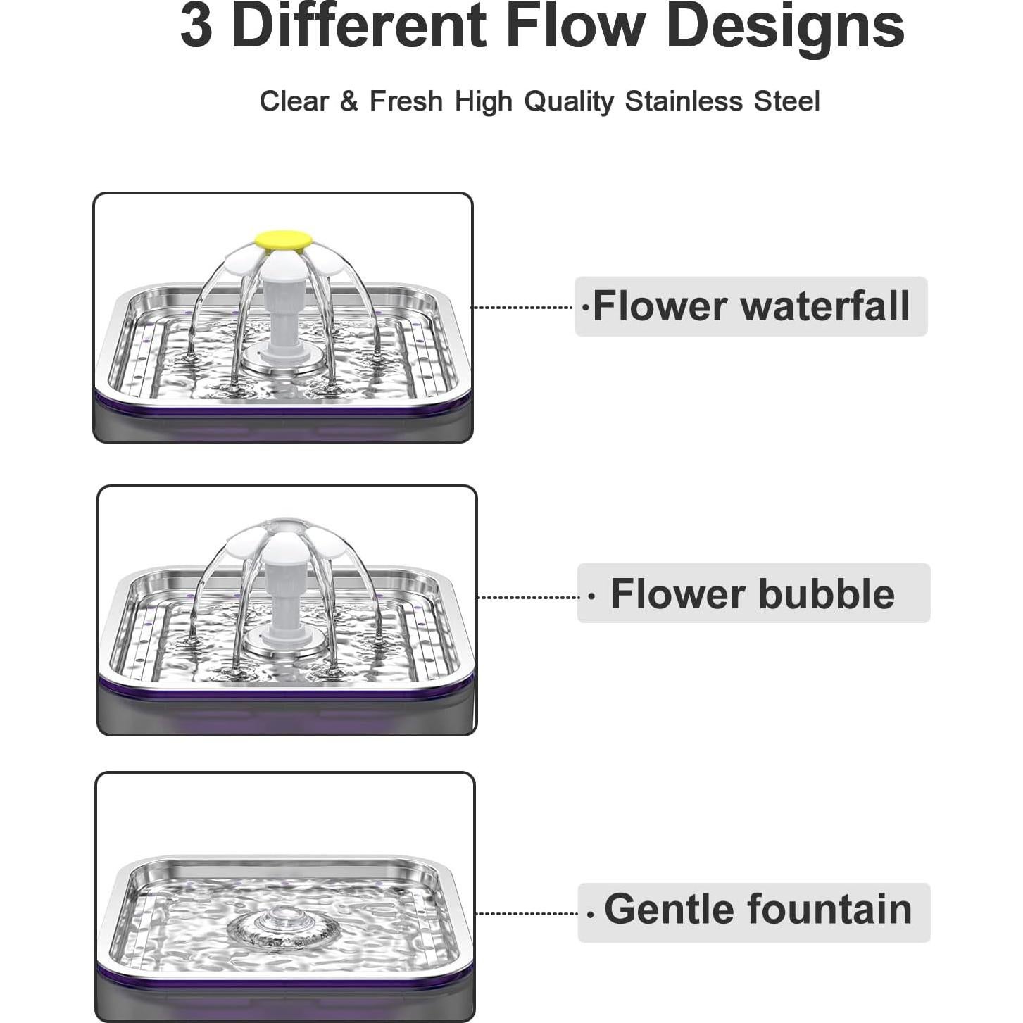 Fuente de Agua para Gatos Wonder Creature Acero Inoxidable 3L