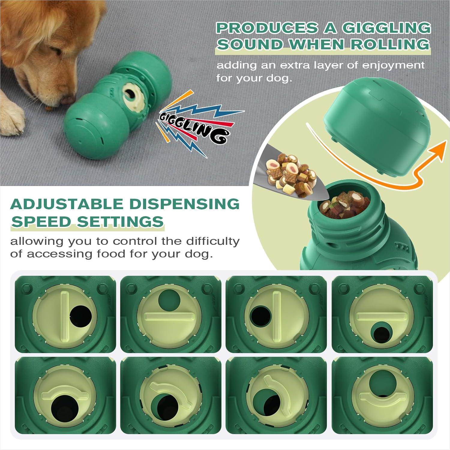 Dispensador de Golosinas para Perros KADTC Ajustable Verde