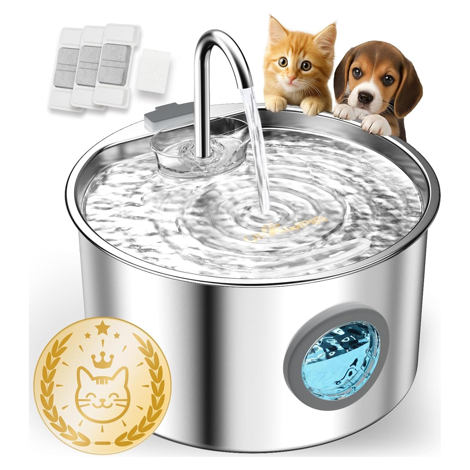 Fuente de Agua Automática UPAWPIA Acero Inoxidable 3.2L