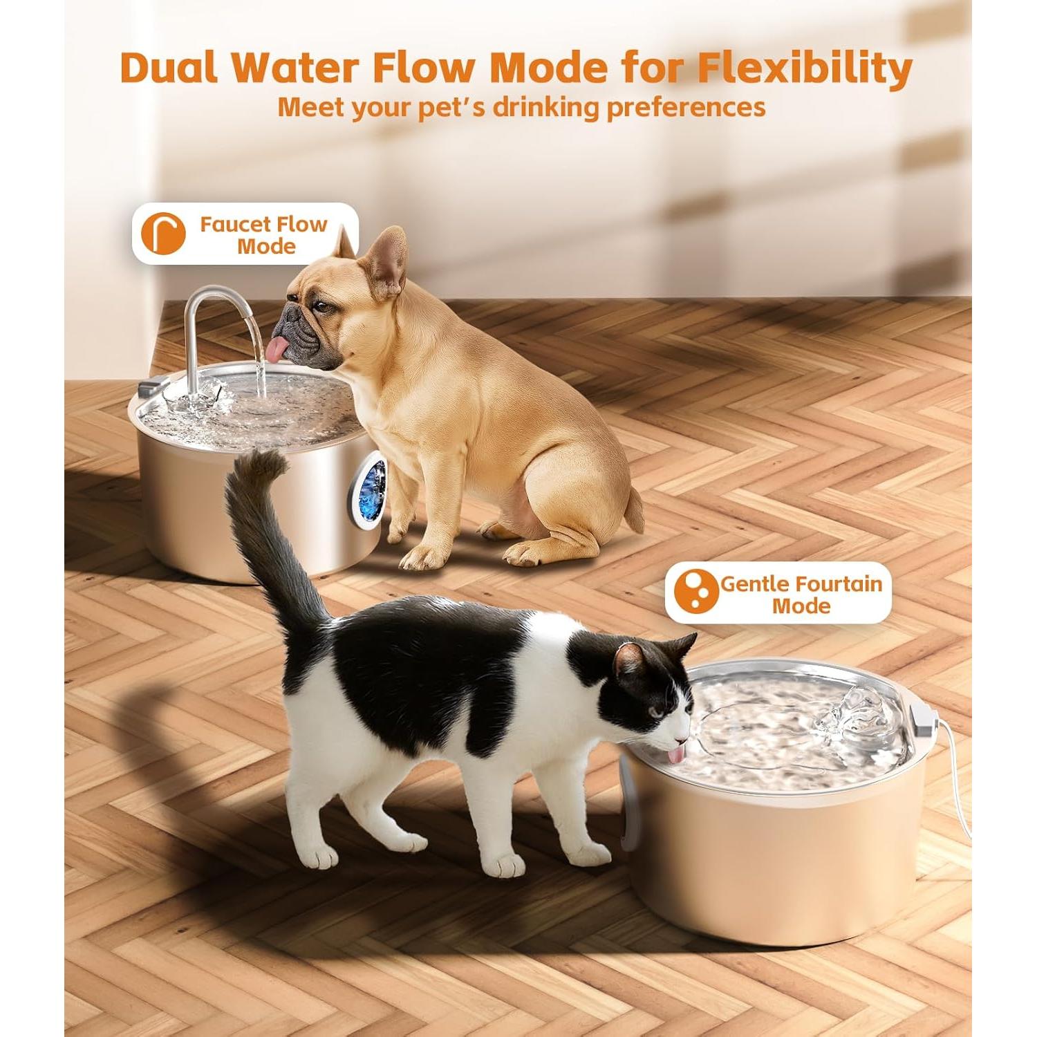 Fuente de Agua Automática UPAWPIA Acero Inoxidable 3.2L