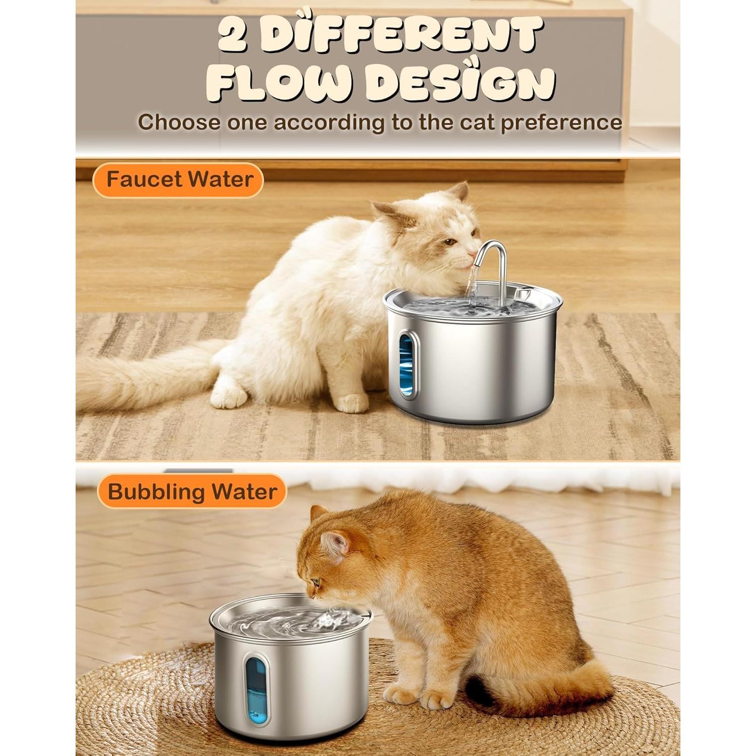 Fuente de Agua para Gatos Nasebila 3.2L Acero Inoxidable