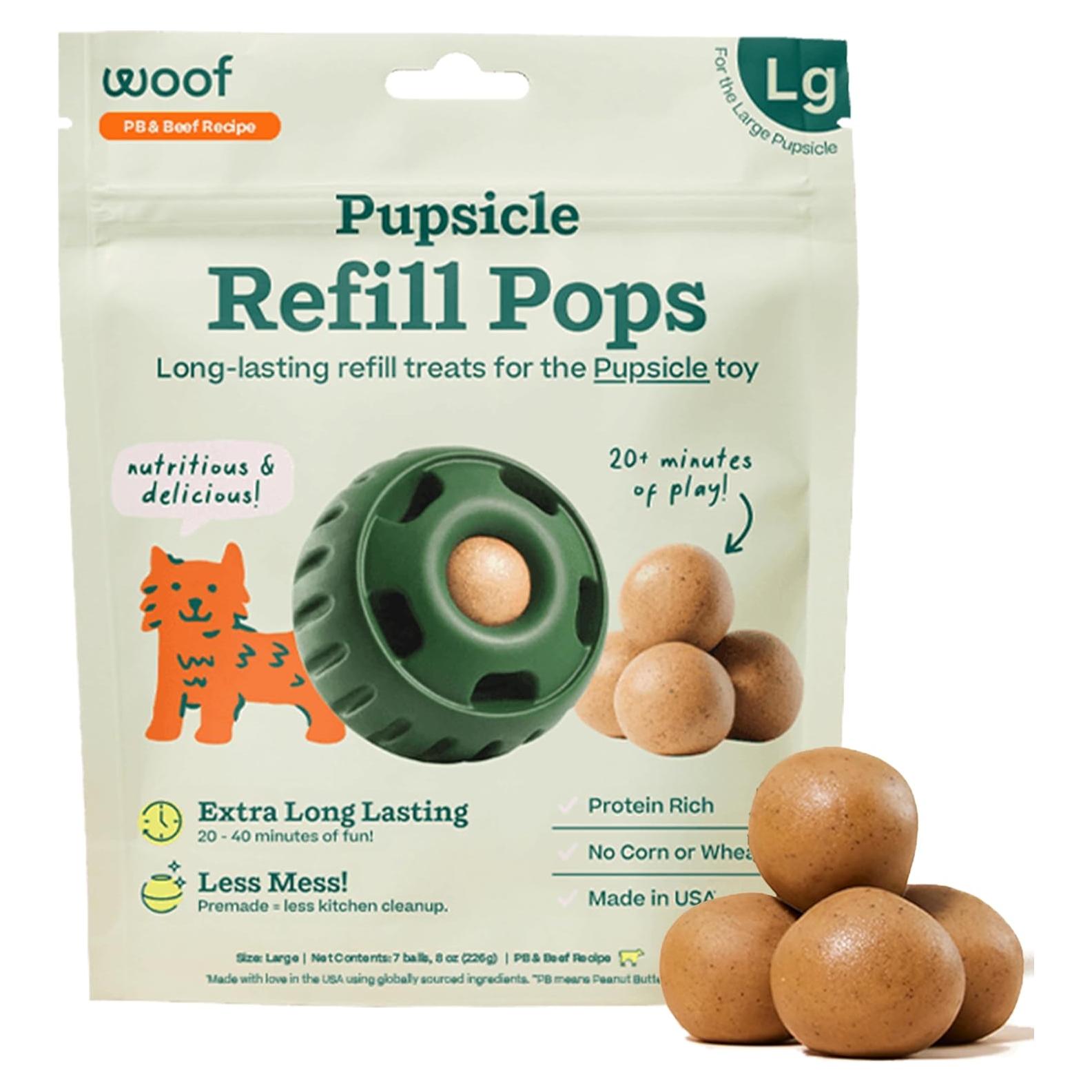 WOOF Pupsicle Recarga Paletas para Perros - Carne de Res - 7 Unidades