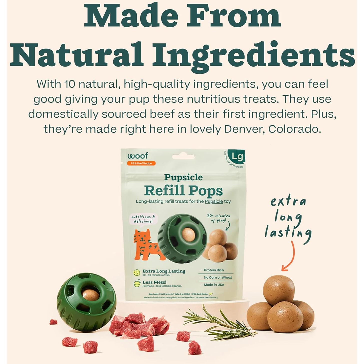 WOOF Pupsicle Recarga Paletas para Perros - Carne de Res - 7 Unidades