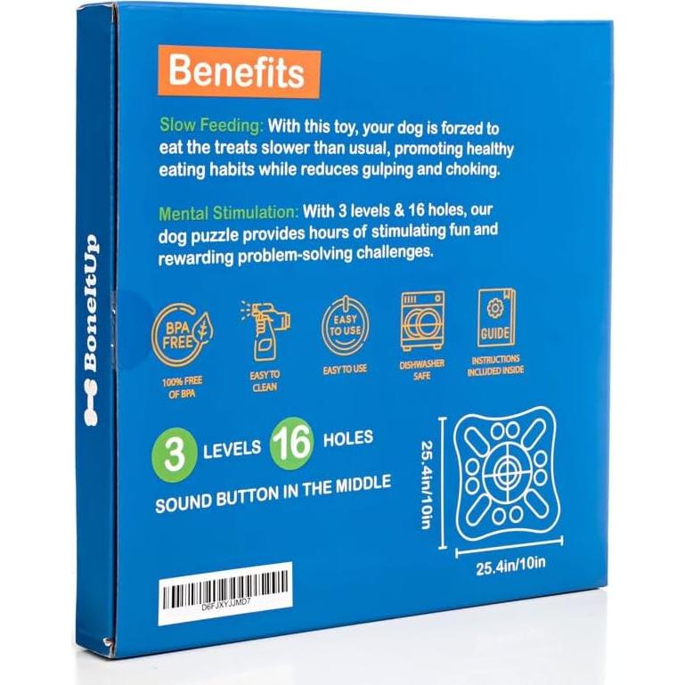 Juguete de rompecabezas interactivo para perros Boneitup 64.5x25.4cm