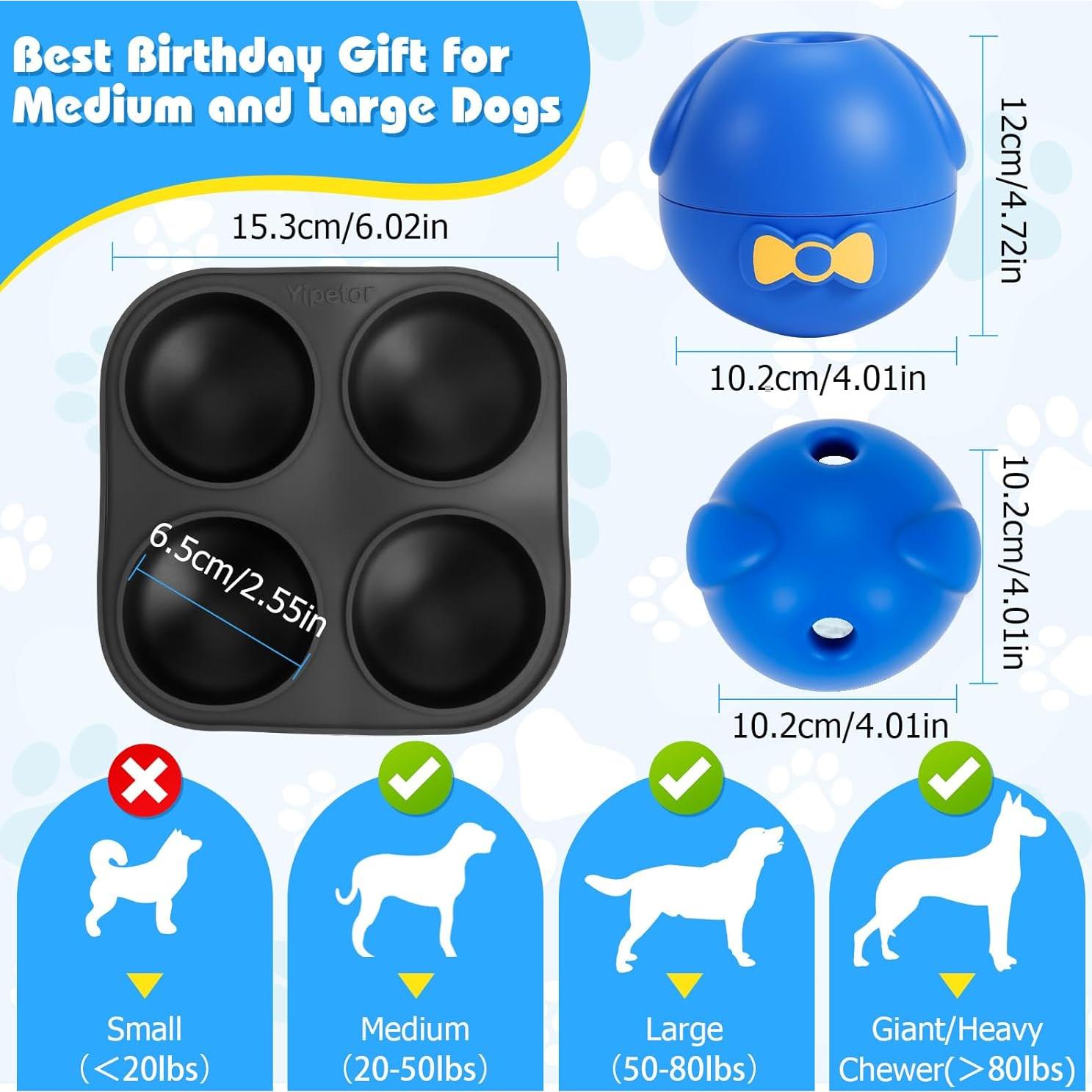 Juguete Interactivo para Perros Yipetor 3 en 1 Azul 10 cm