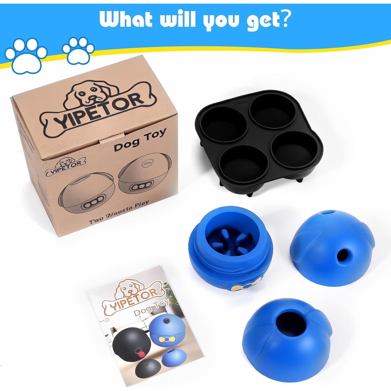 Juguete Interactivo para Perros Yipetor 3 en 1 Azul 10 cm