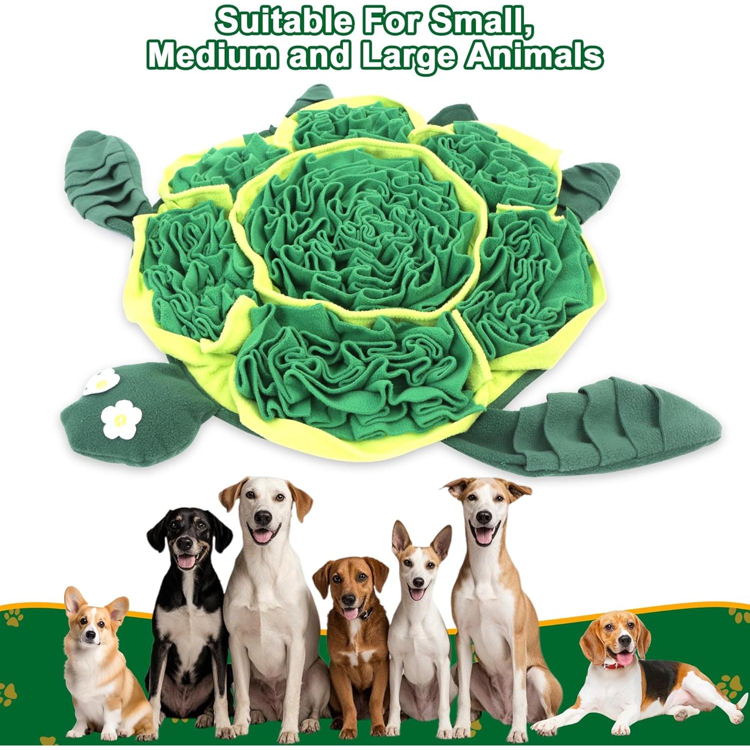Alfombra de olfato para perros FLERDMAU Verde 127x127 cm